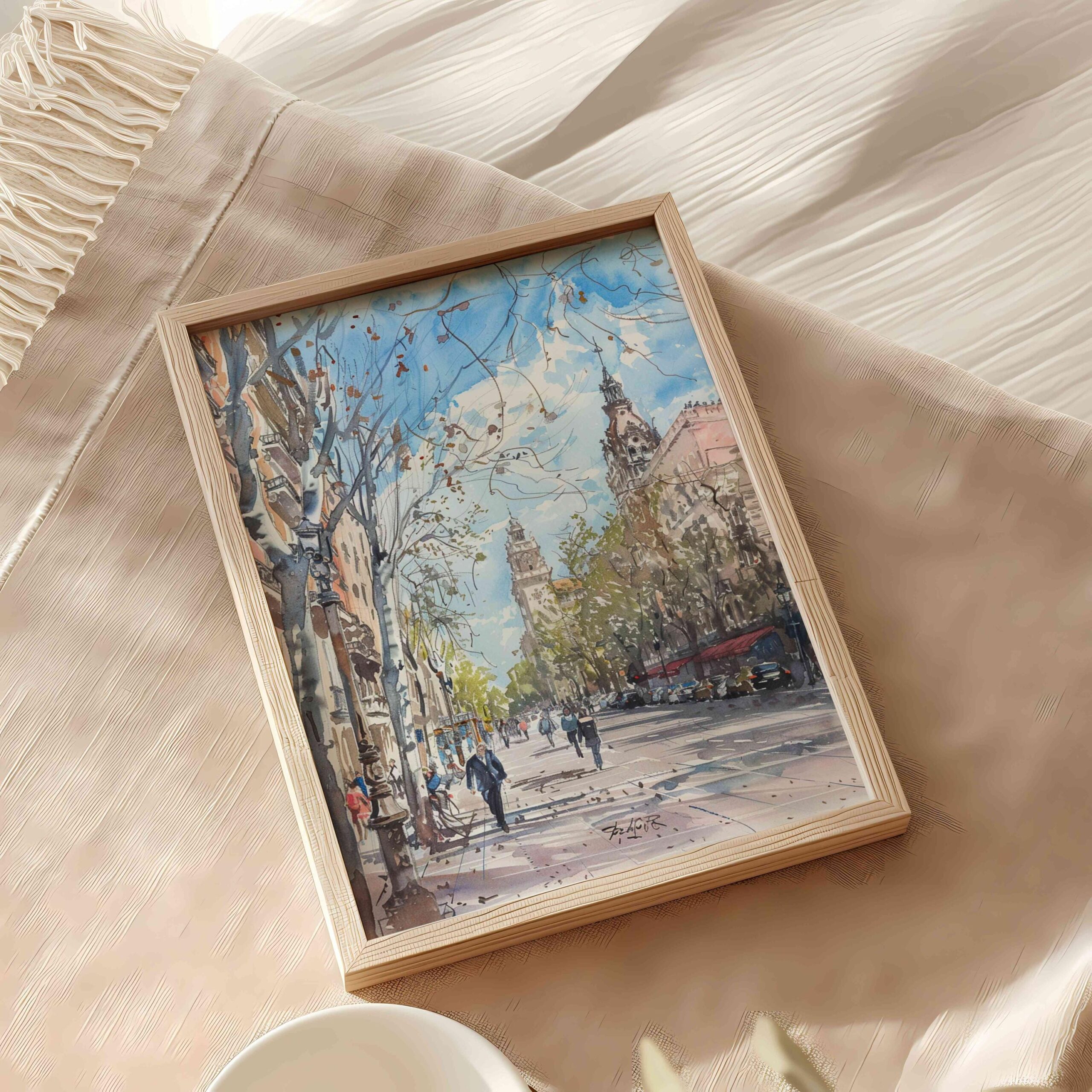 La Rambla Barcelona Spain Watercolor Print: Spanish Travel Art Poster - Image 6