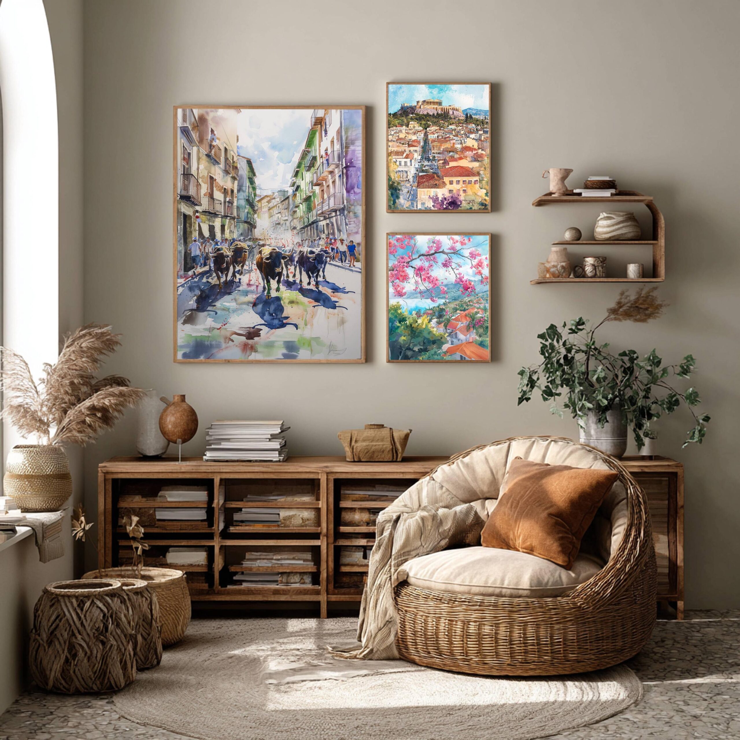 Pamplona Spain Watercolor Print: Spanish Travel Art Poster - Image 2