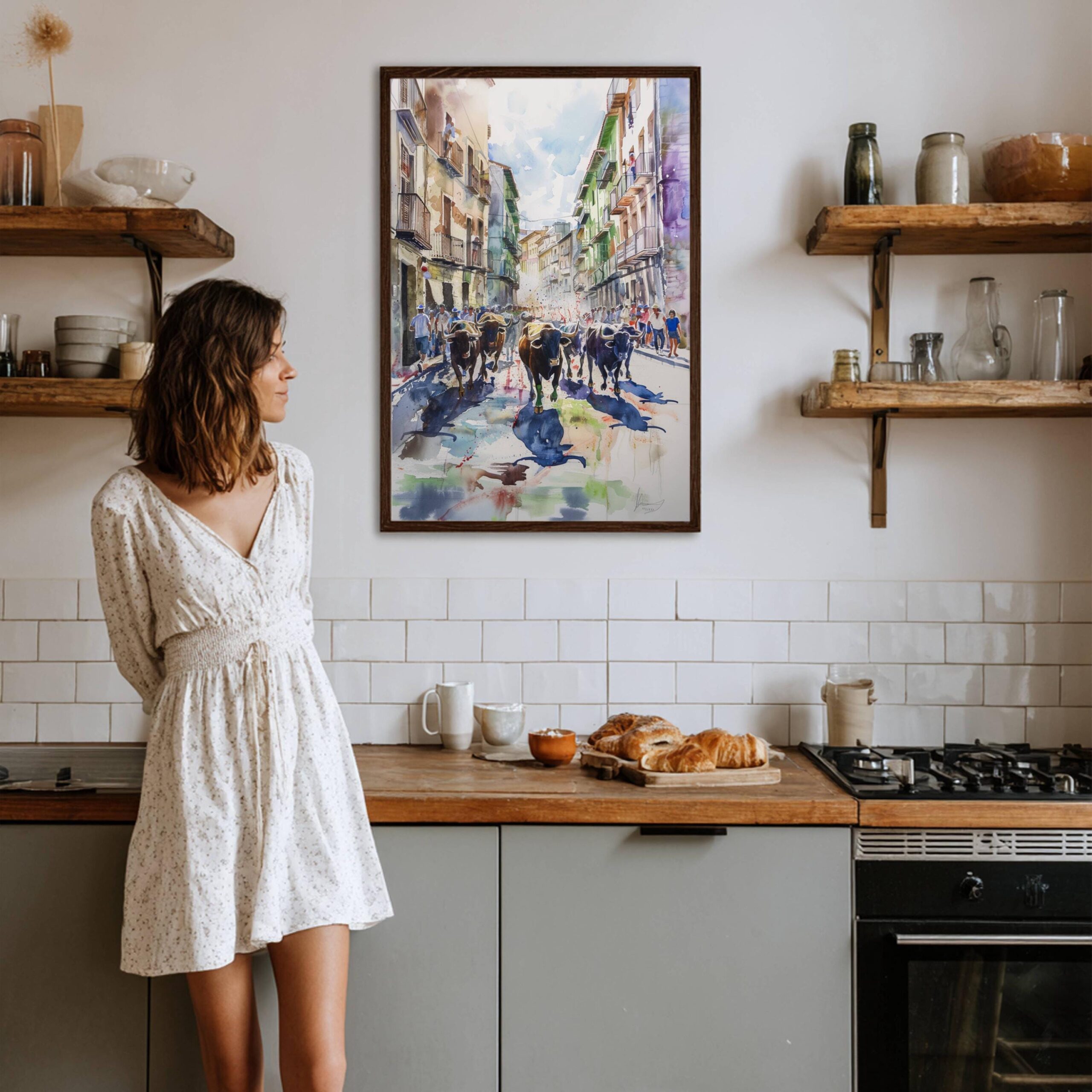 Pamplona Spain Watercolor Print: Spanish Travel Art Poster - Image 9