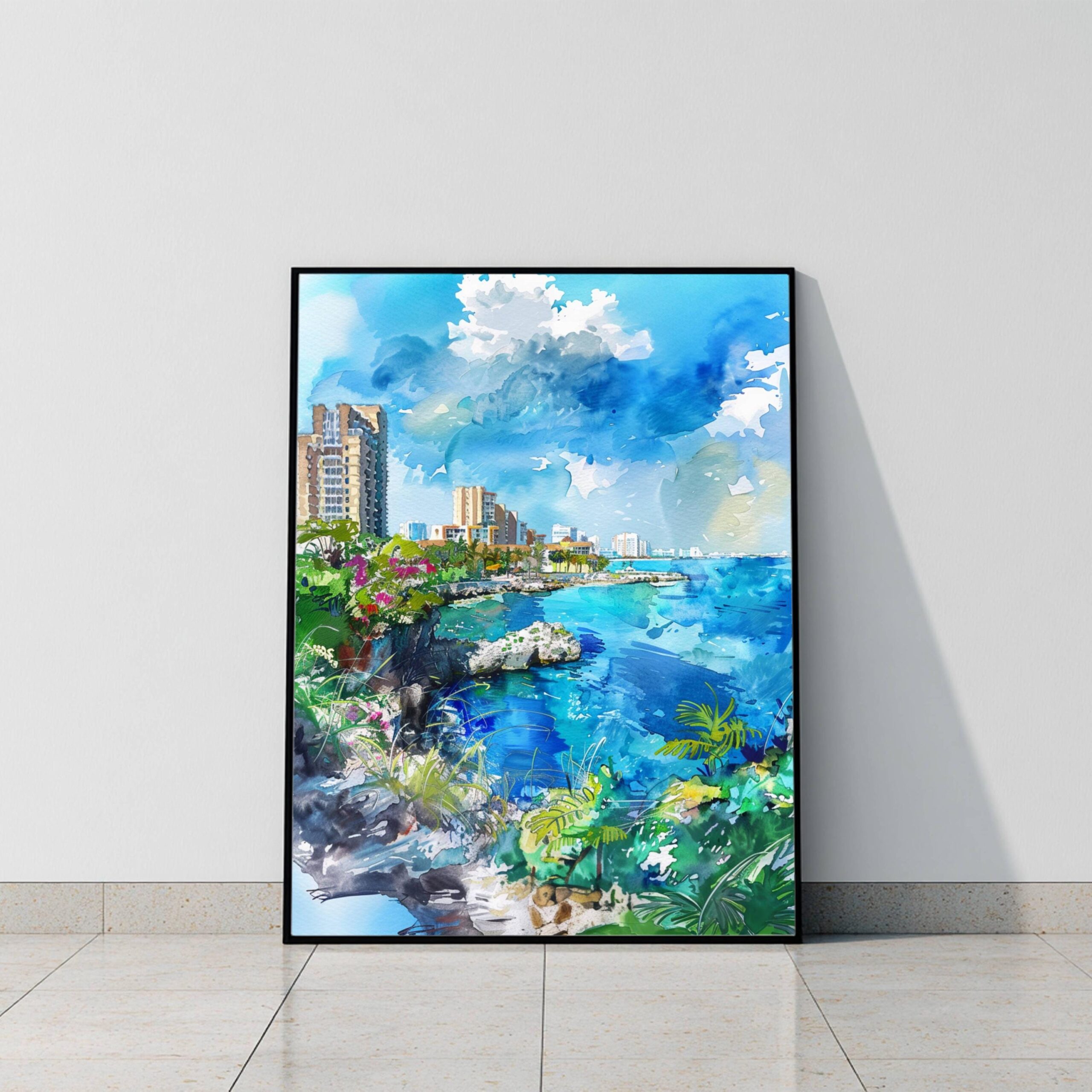 Cancun Mexico Watercolor Print : North America Travel Art Poster - Image 10