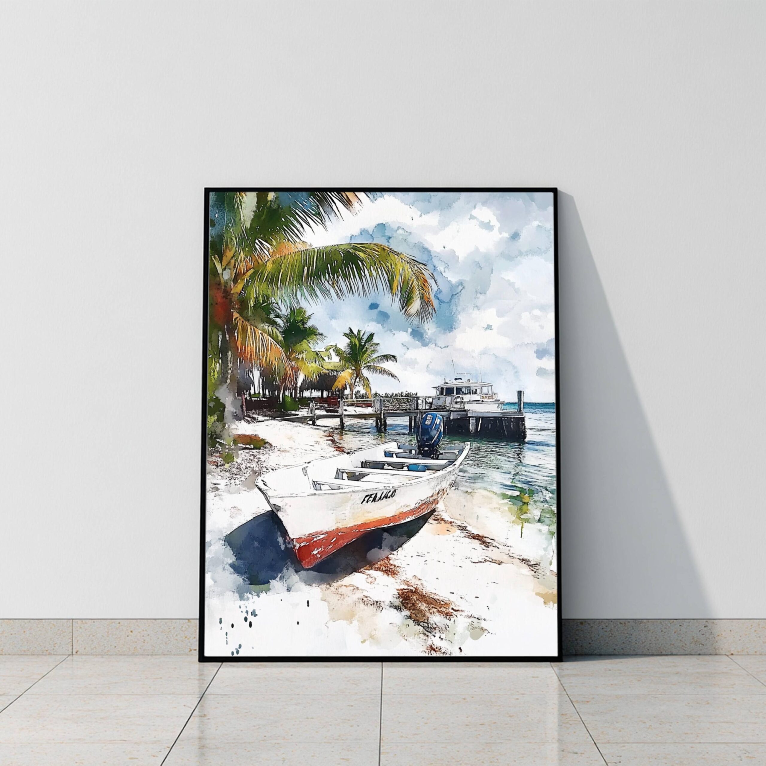 Key Largo Florida USA Watercolor Print: American Travel Art Poster - Image 10