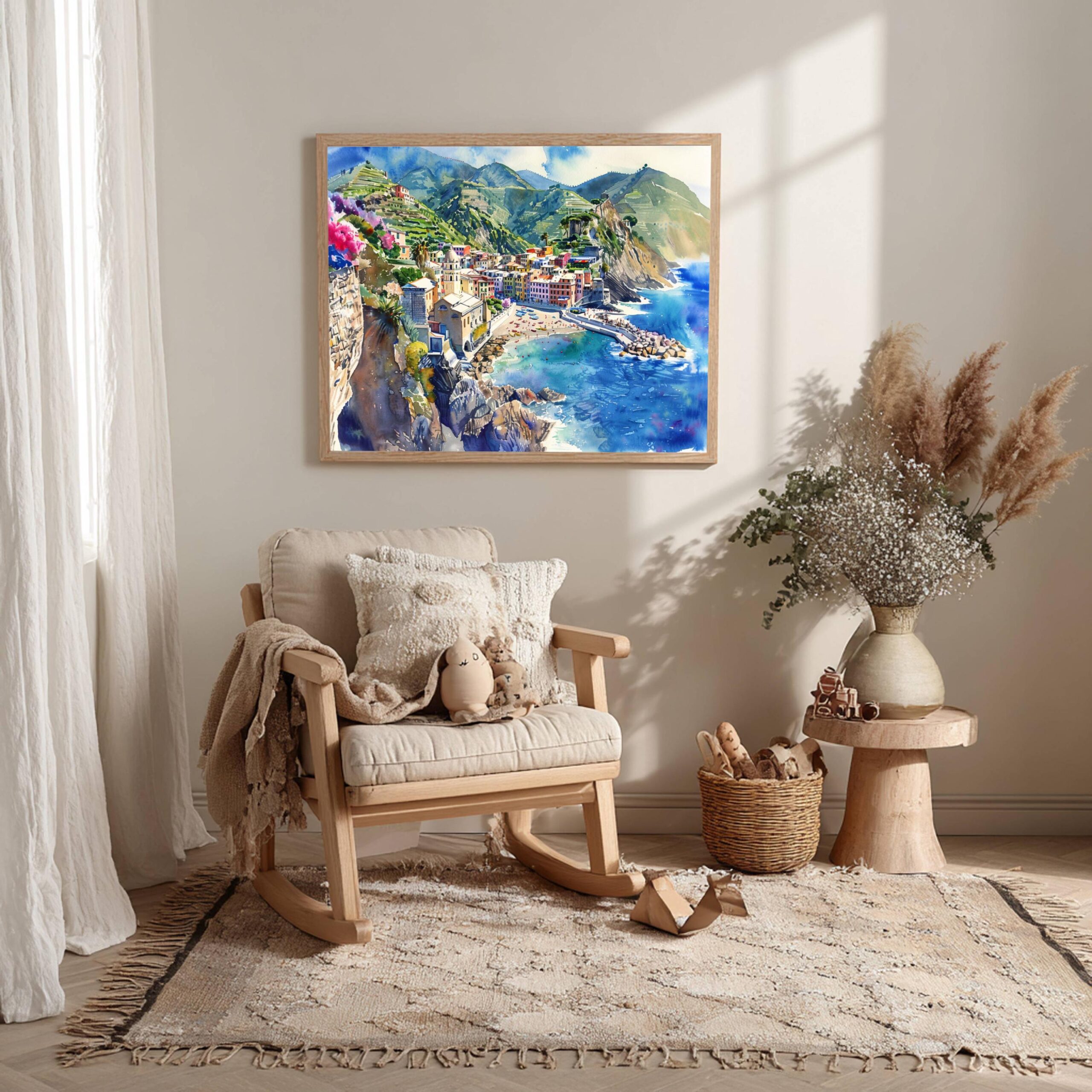 Monterosso al Mare Cinque Terre Italy Europe Watercolor Print: Travel Art Poster - Image 8