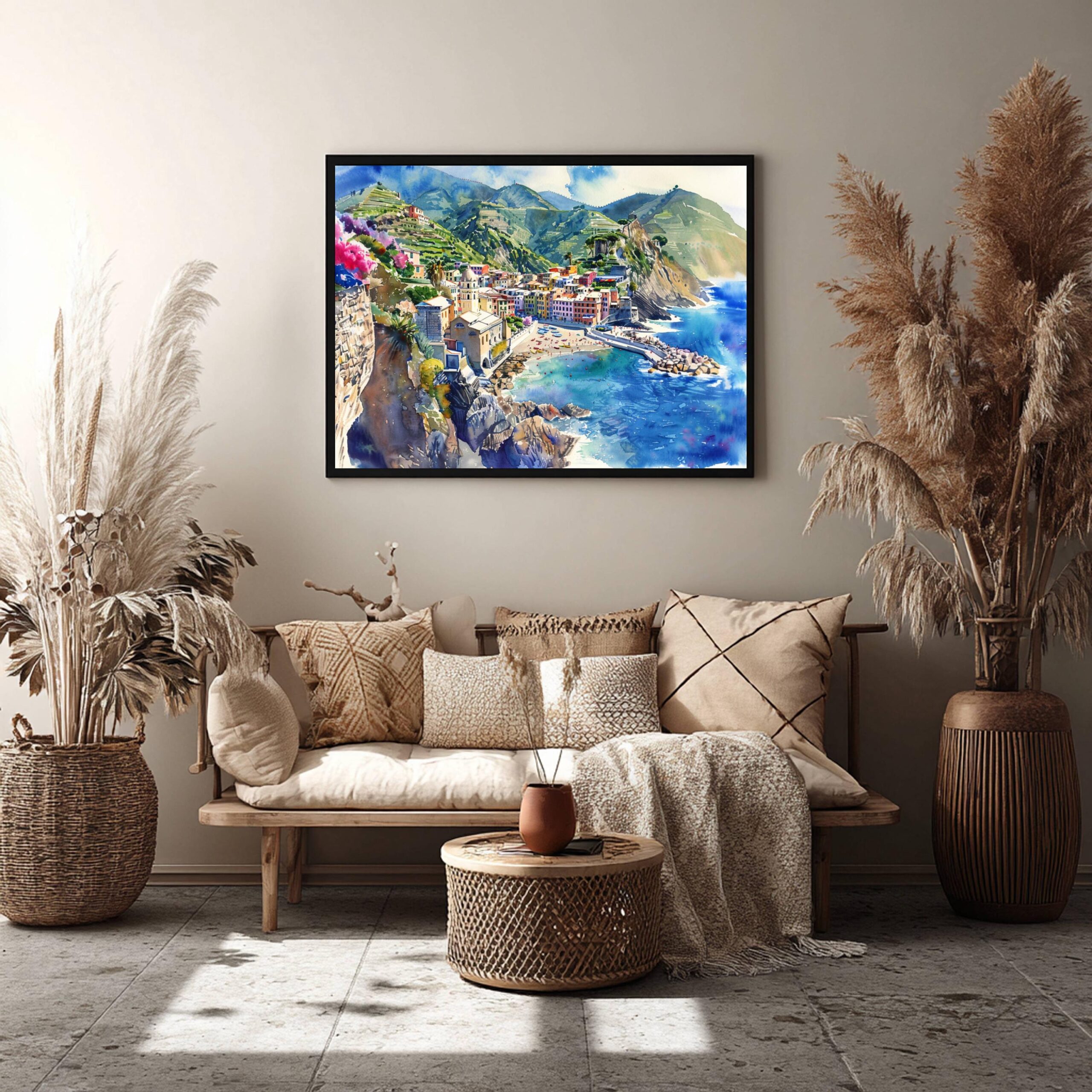 Monterosso al Mare Cinque Terre Italy Europe Watercolor Print: Travel Art Poster - Image 9