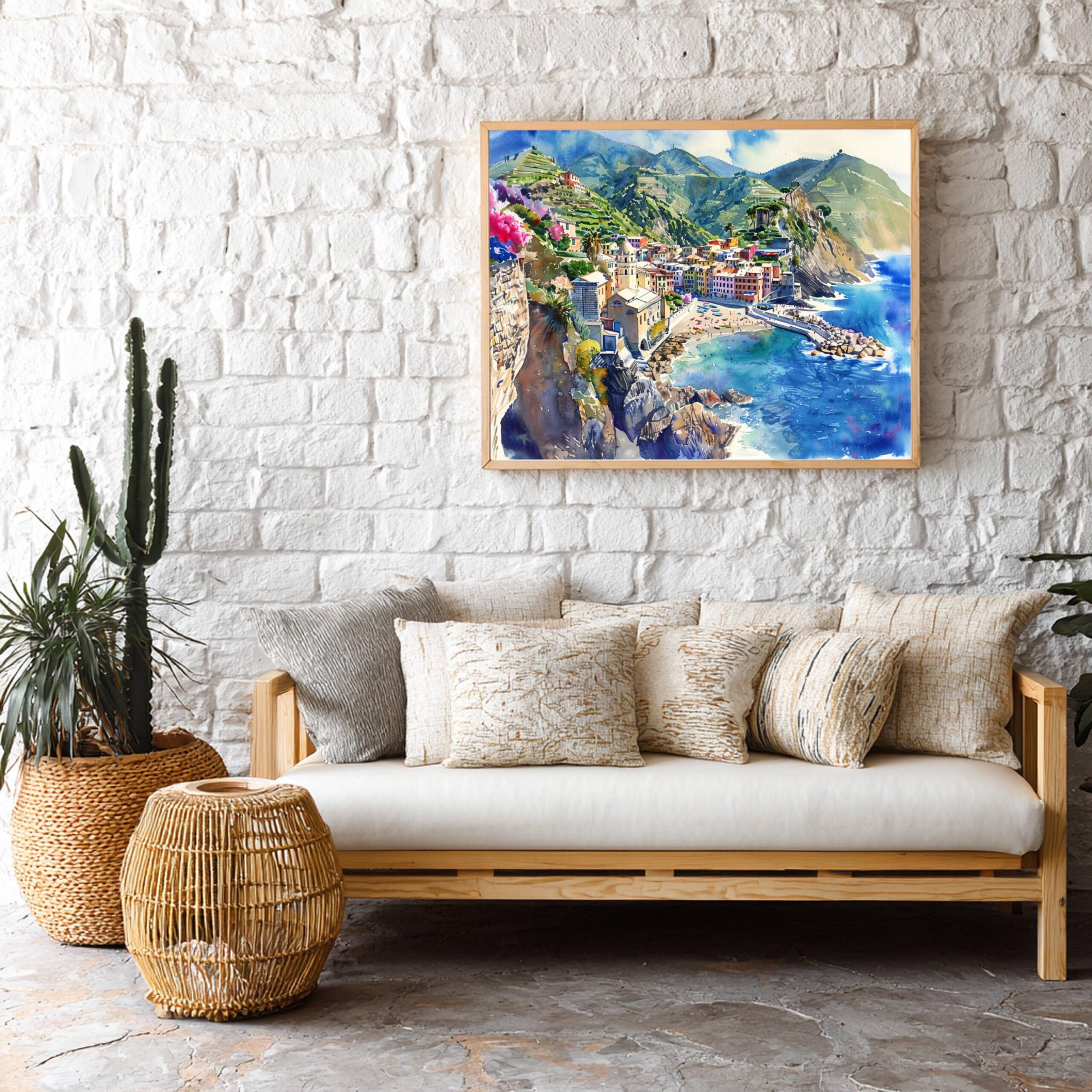Monterosso al Mare Cinque Terre Italy Europe Watercolor Print: Travel Art Poster - Image 6