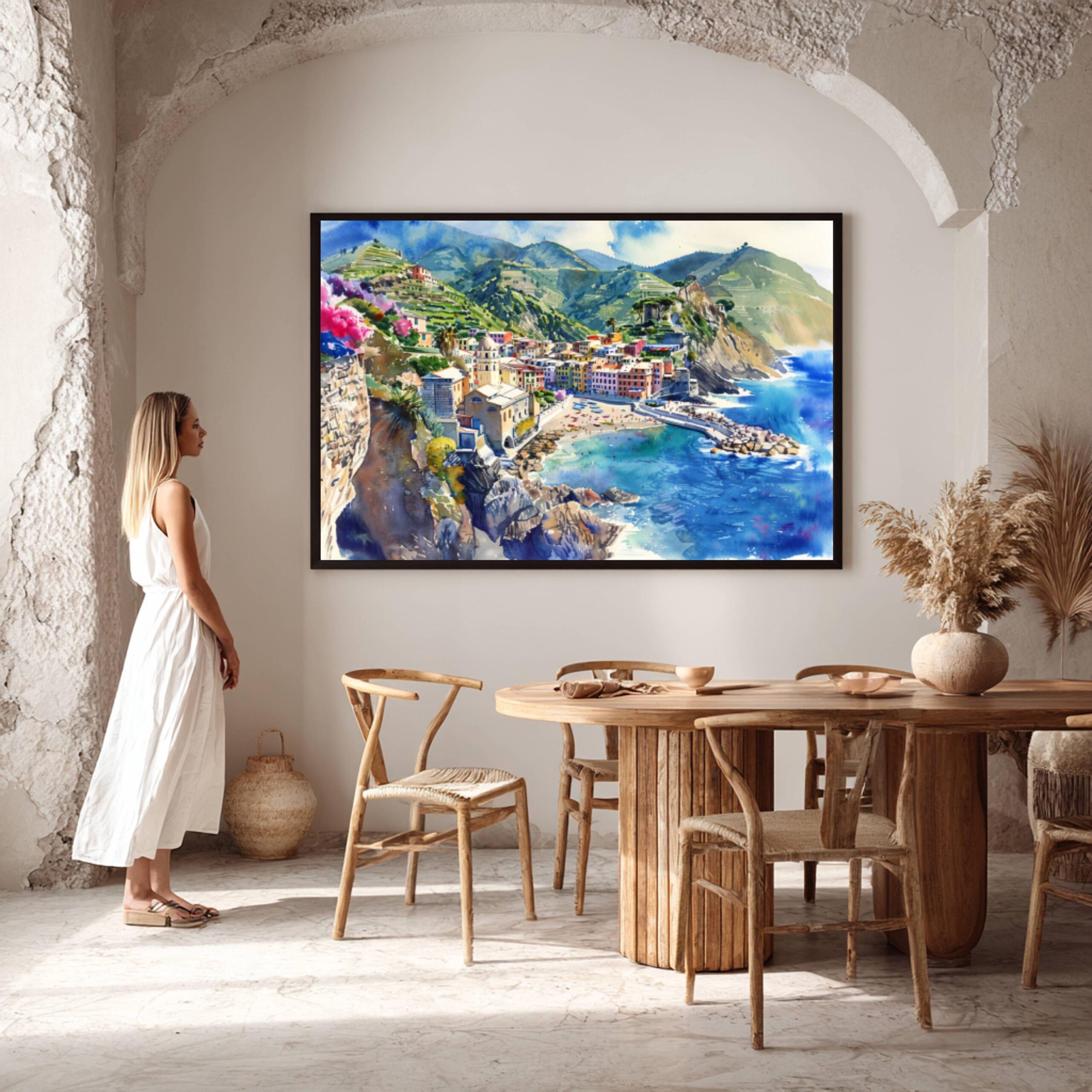 Monterosso al Mare Cinque Terre Italy Europe Watercolor Print: Travel Art Poster - Image 7