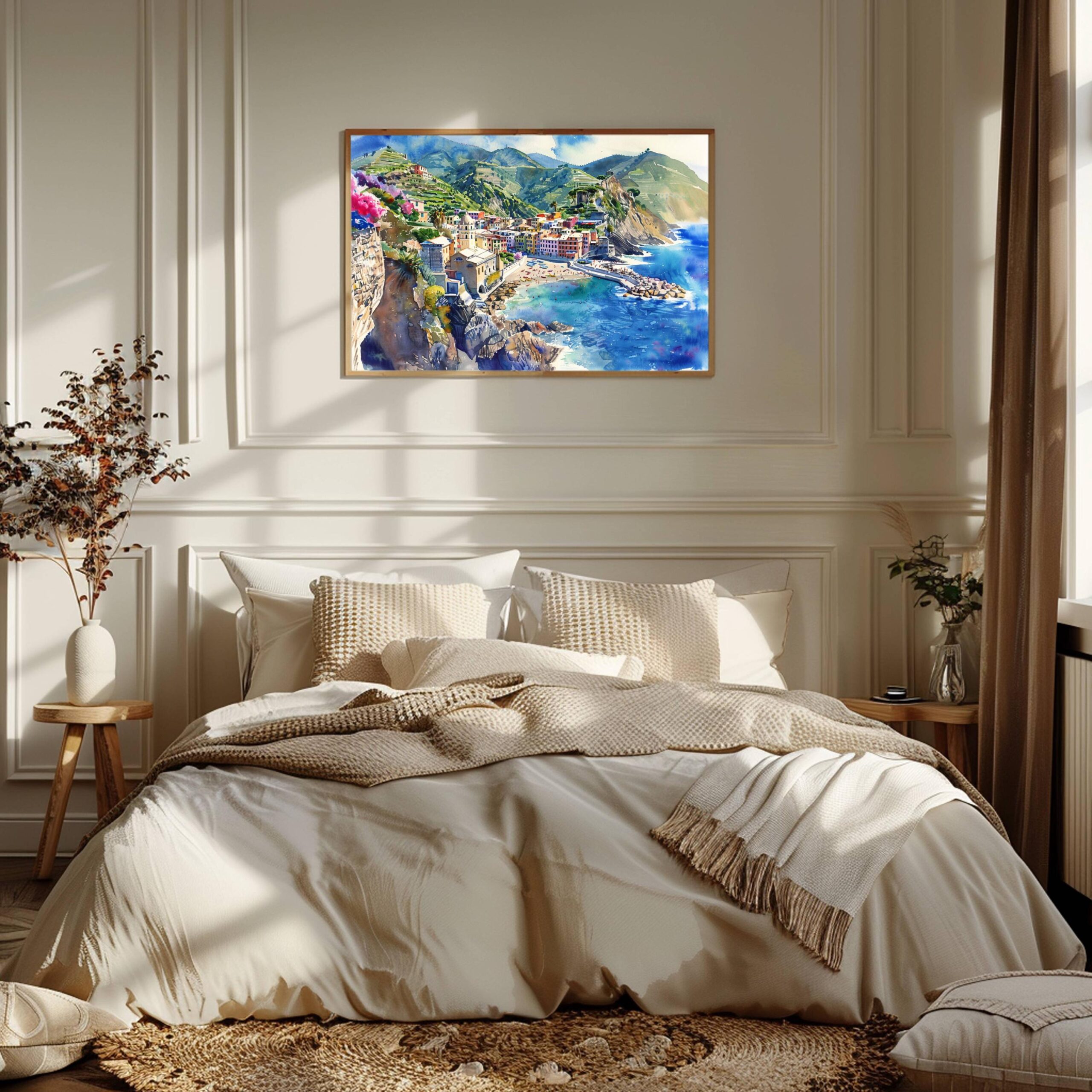 Monterosso al Mare Cinque Terre Italy Europe Watercolor Print: Travel Art Poster - Image 4