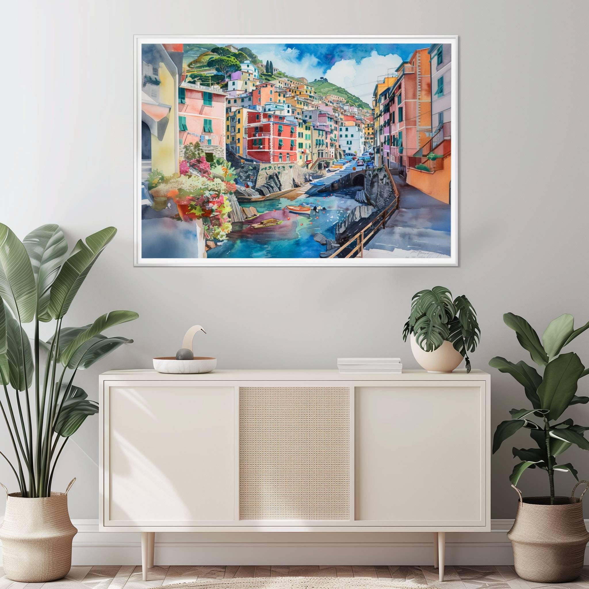 Riomaggiore Cinque Terre Italy Europe Watercolor Print: Travel Art Poster - Image 10