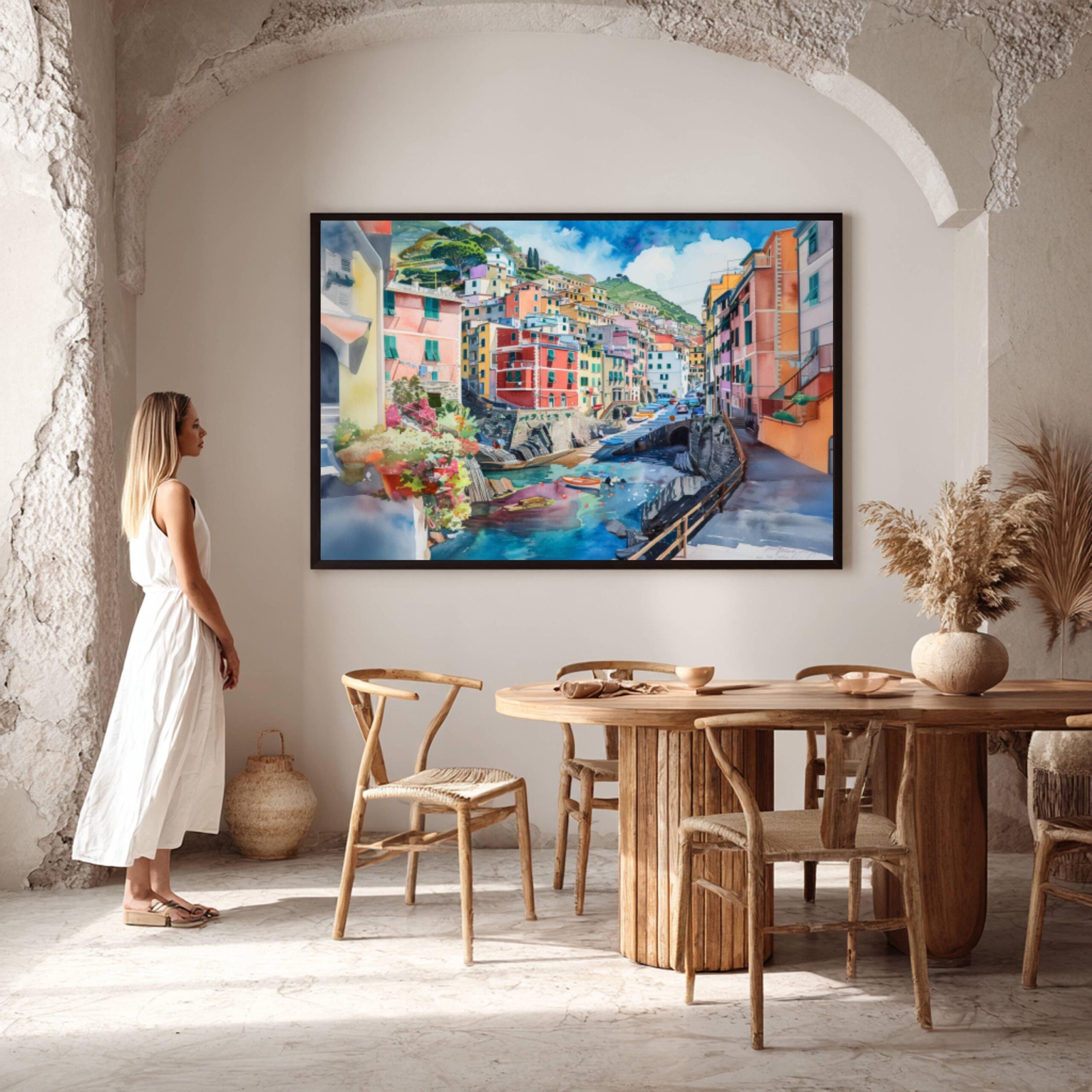 Riomaggiore Cinque Terre Italy Europe Watercolor Print: Travel Art Poster - Image 7