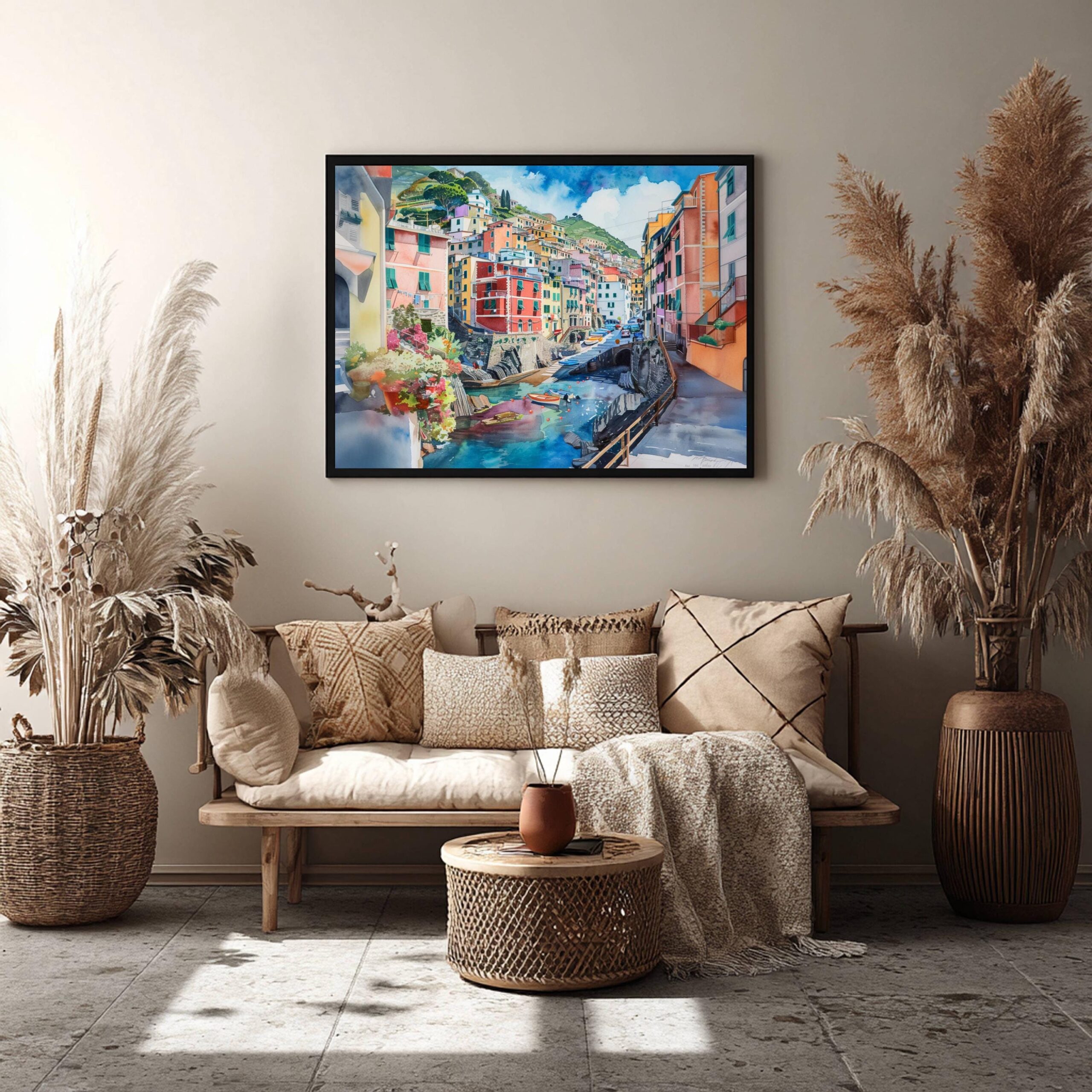 Riomaggiore Cinque Terre Italy Europe Watercolor Print: Travel Art Poster - Image 8