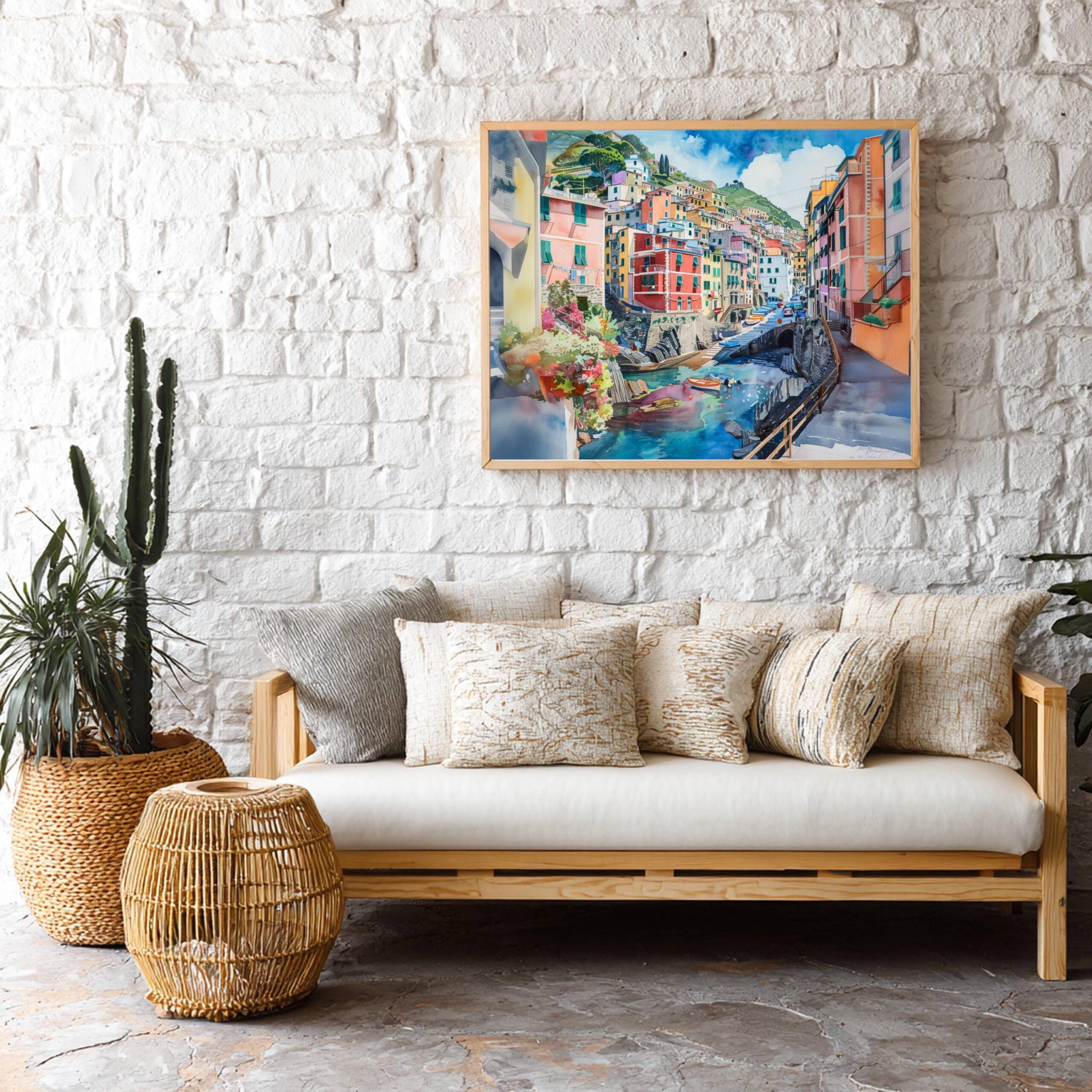Riomaggiore Cinque Terre Italy Europe Watercolor Print: Travel Art Poster - Image 9