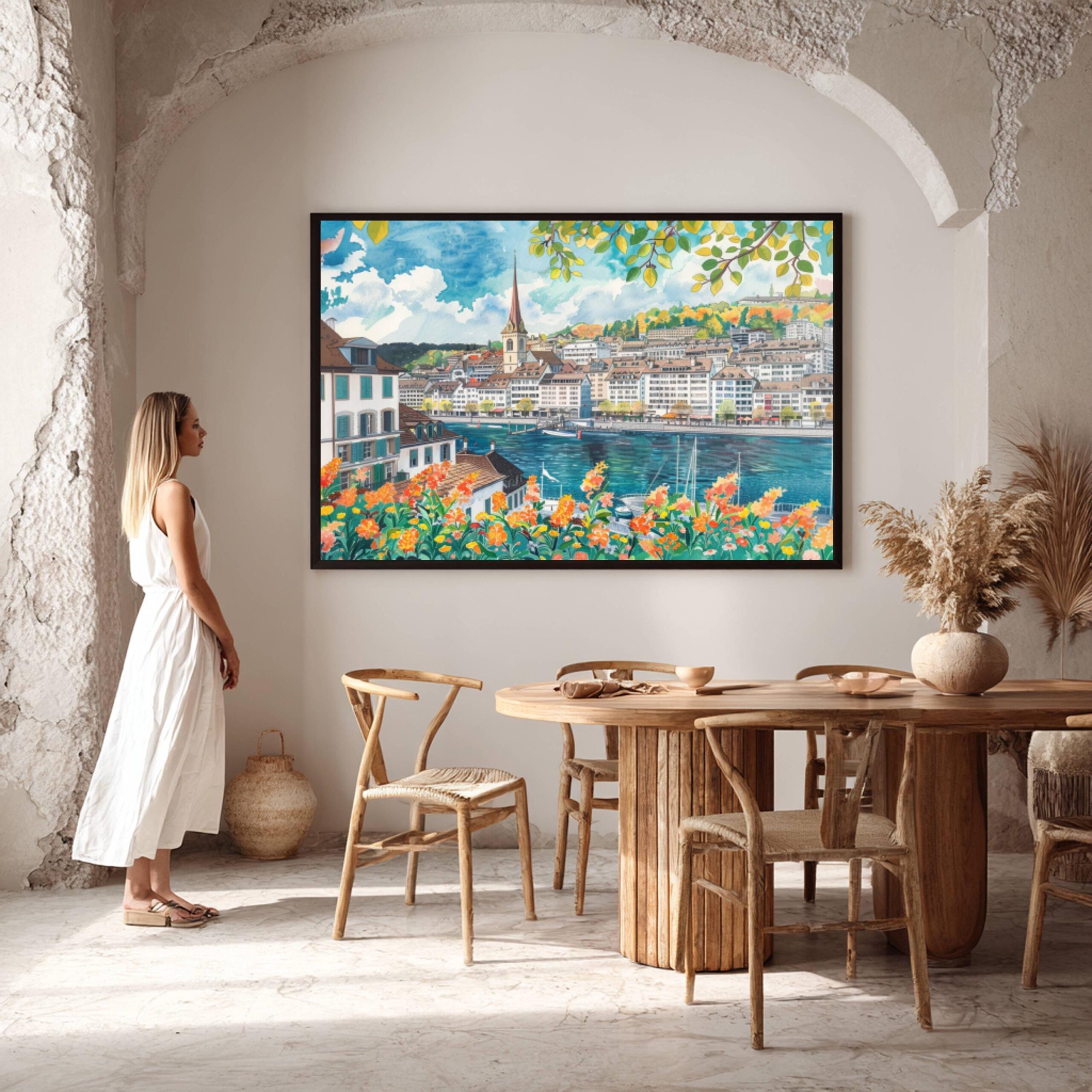 Zurich Switzerland Europe Watercolor Print: Vacation Travel Art Poster - Image 8