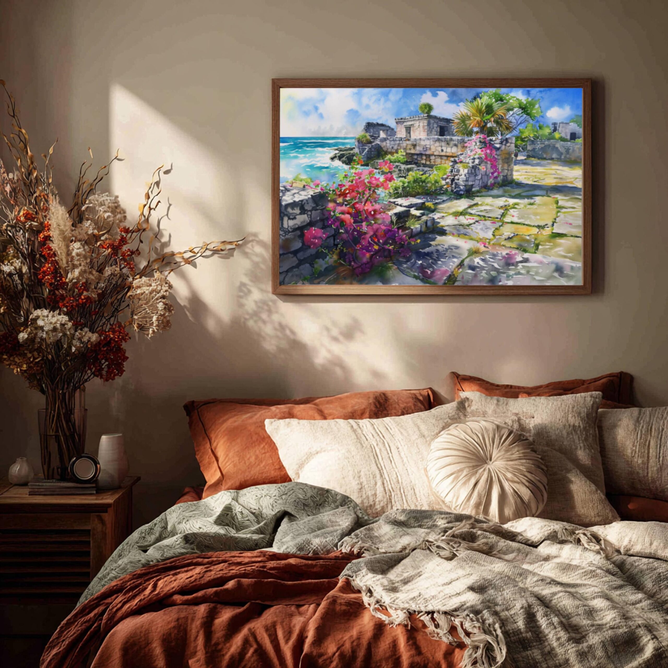 San Gervasio Mayan Ruins Cozumel Mexico Watercolor Print: North America Travel Art Poster - Image 3