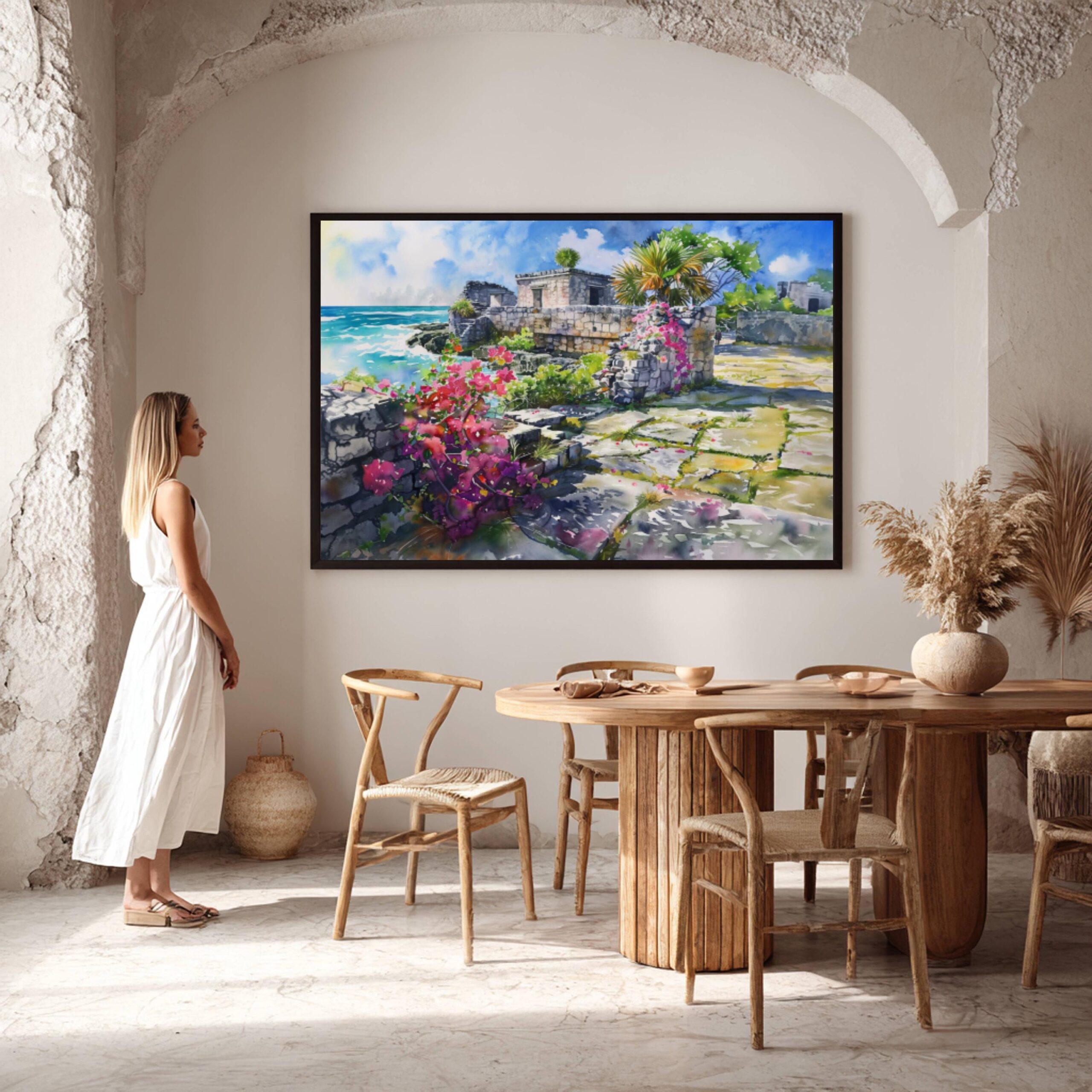 San Gervasio Mayan Ruins Cozumel Mexico Watercolor Print: North America Travel Art Poster - Image 7