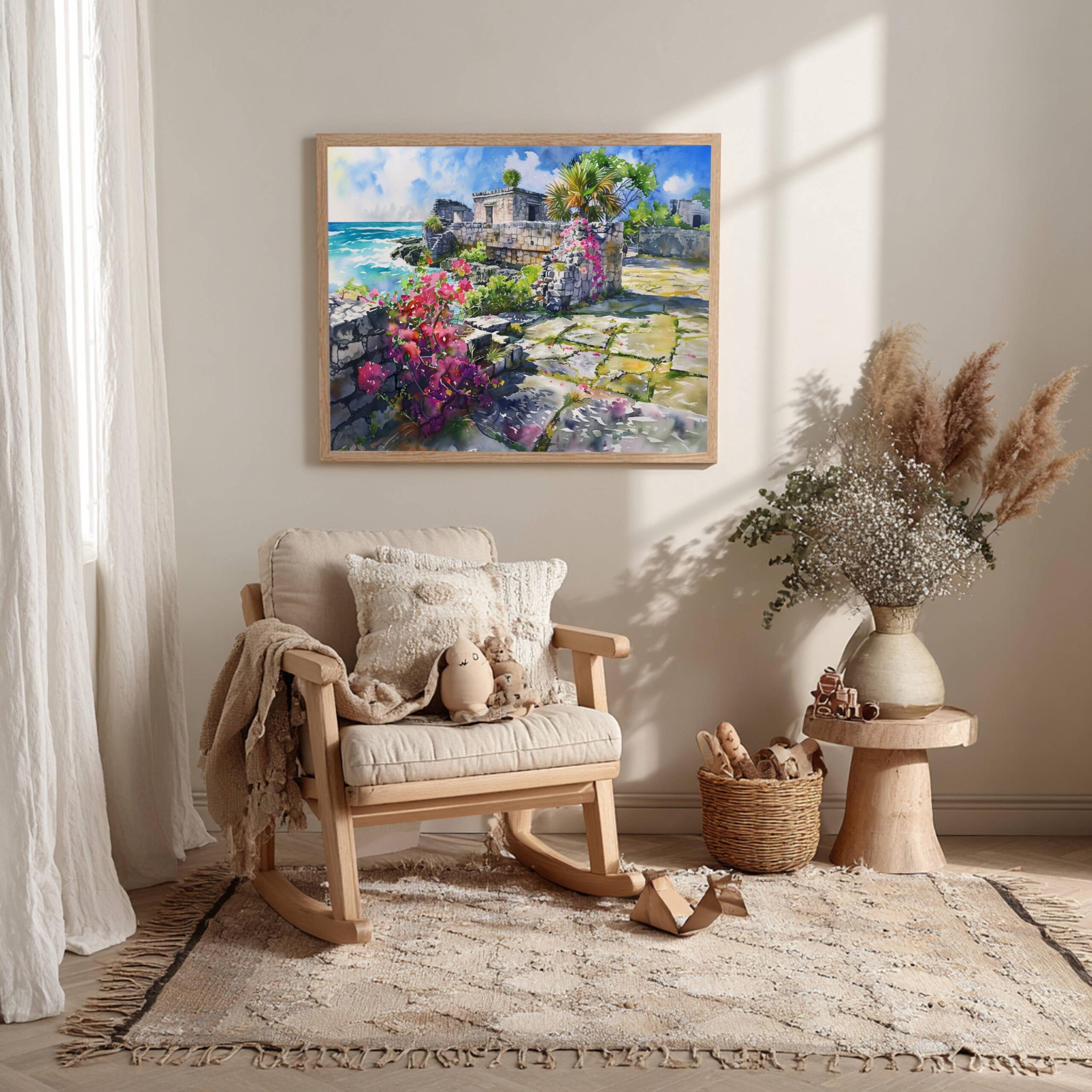 San Gervasio Mayan Ruins Cozumel Mexico Watercolor Print: North America Travel Art Poster - Image 9