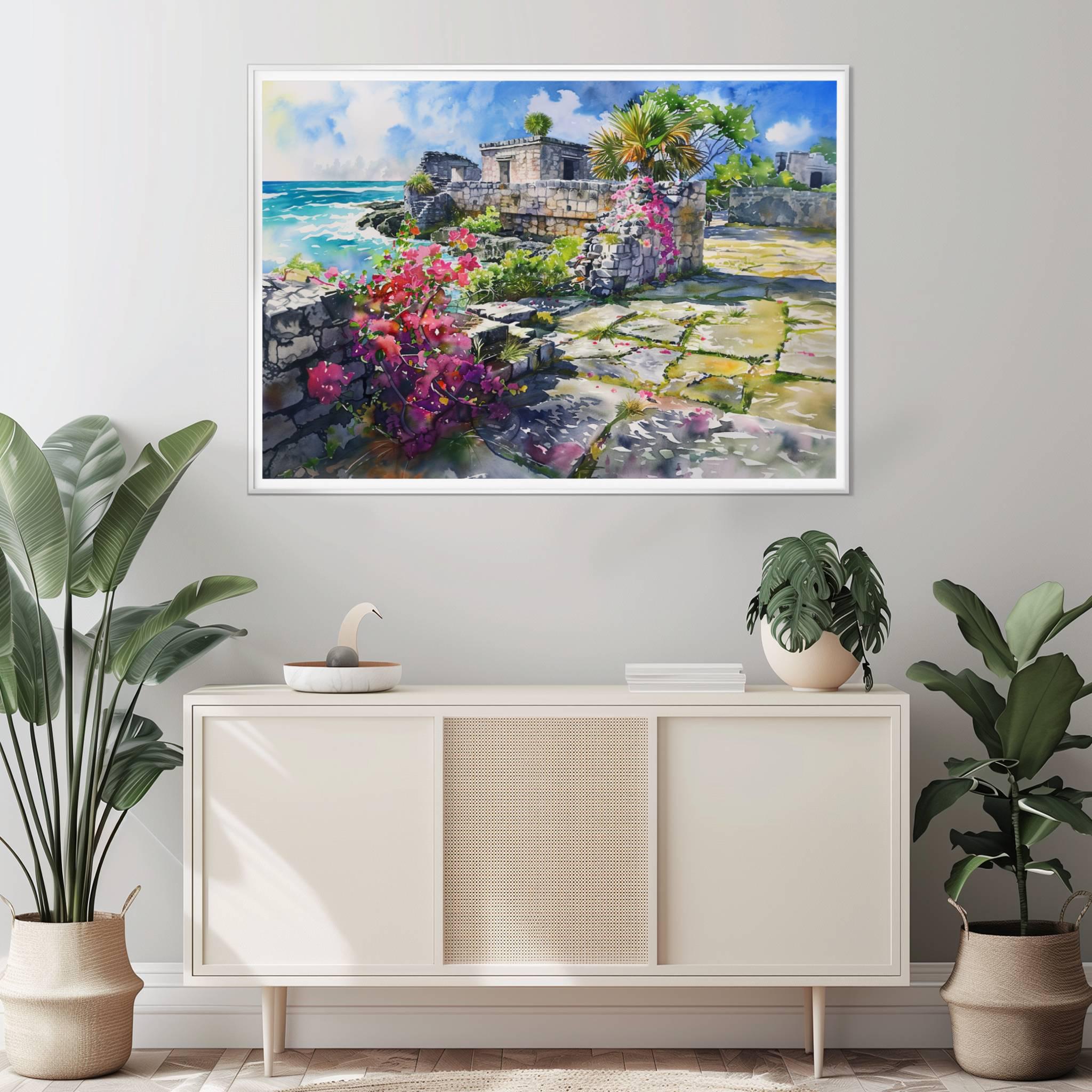 San Gervasio Mayan Ruins Cozumel Mexico Watercolor Print: North America Travel Art Poster - Image 10