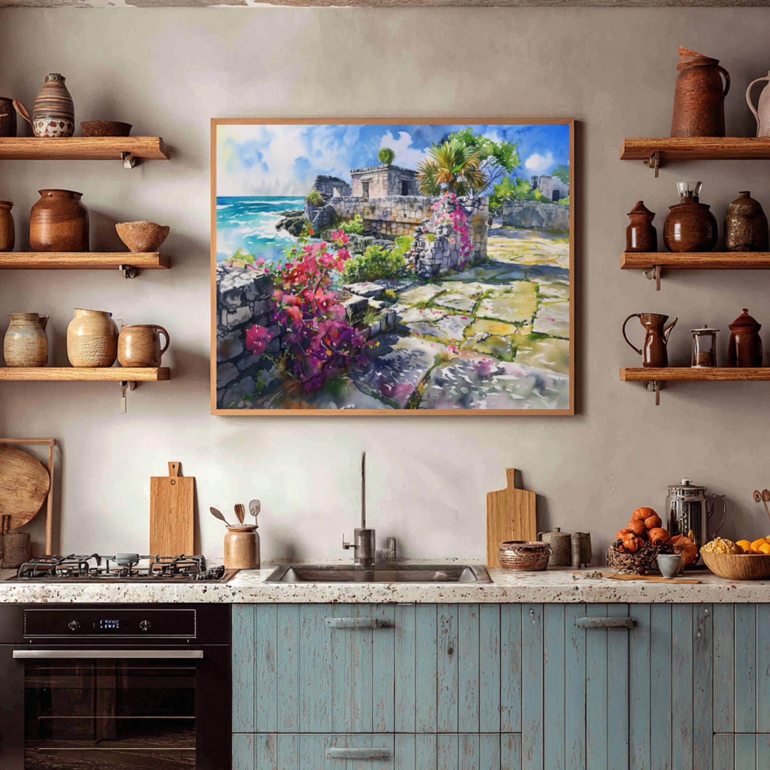 San Gervasio Mayan Ruins Cozumel Mexico Watercolor Print: North America Travel Art Poster - Image 5
