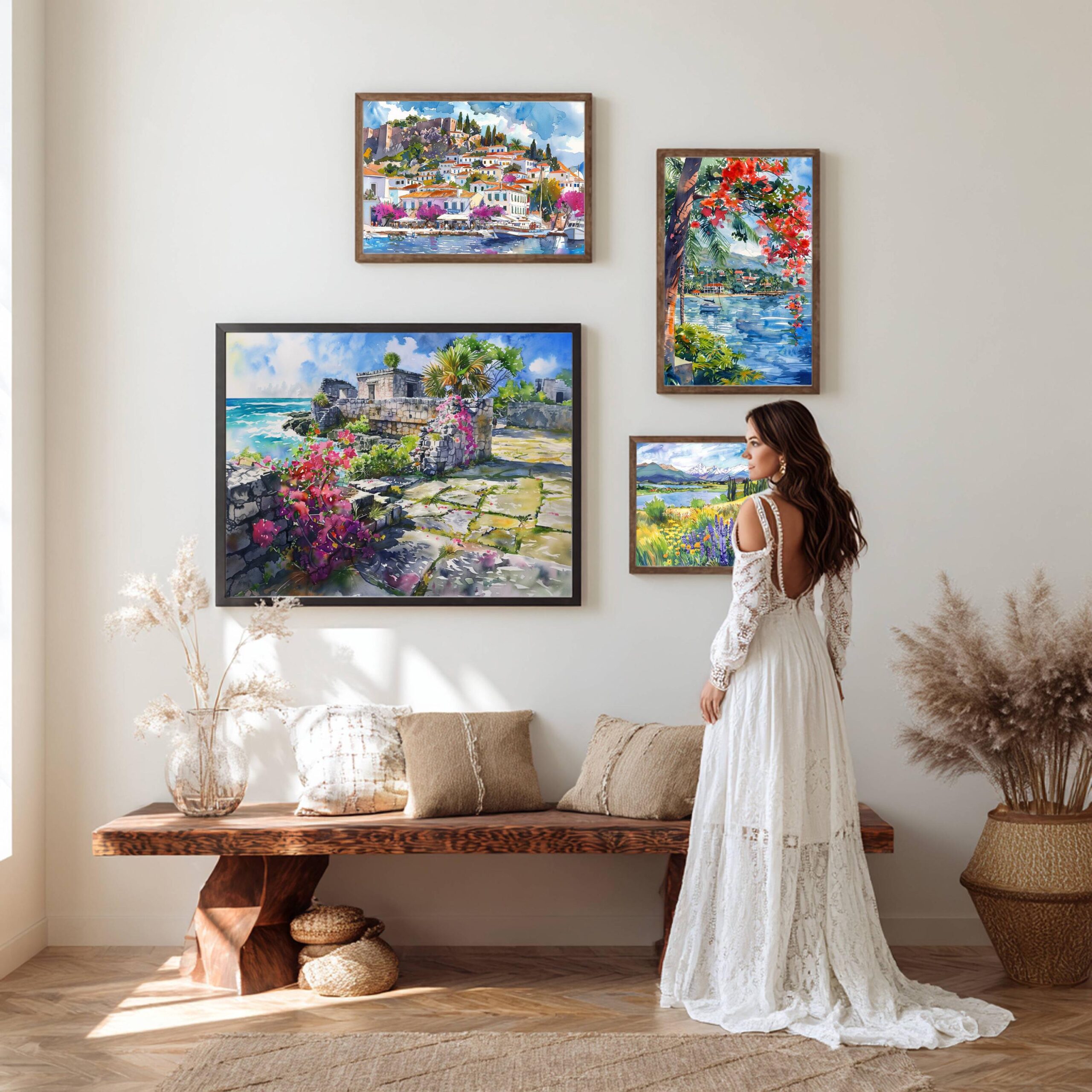 San Gervasio Mayan Ruins Cozumel Mexico Watercolor Print: North America Travel Art Poster - Image 2