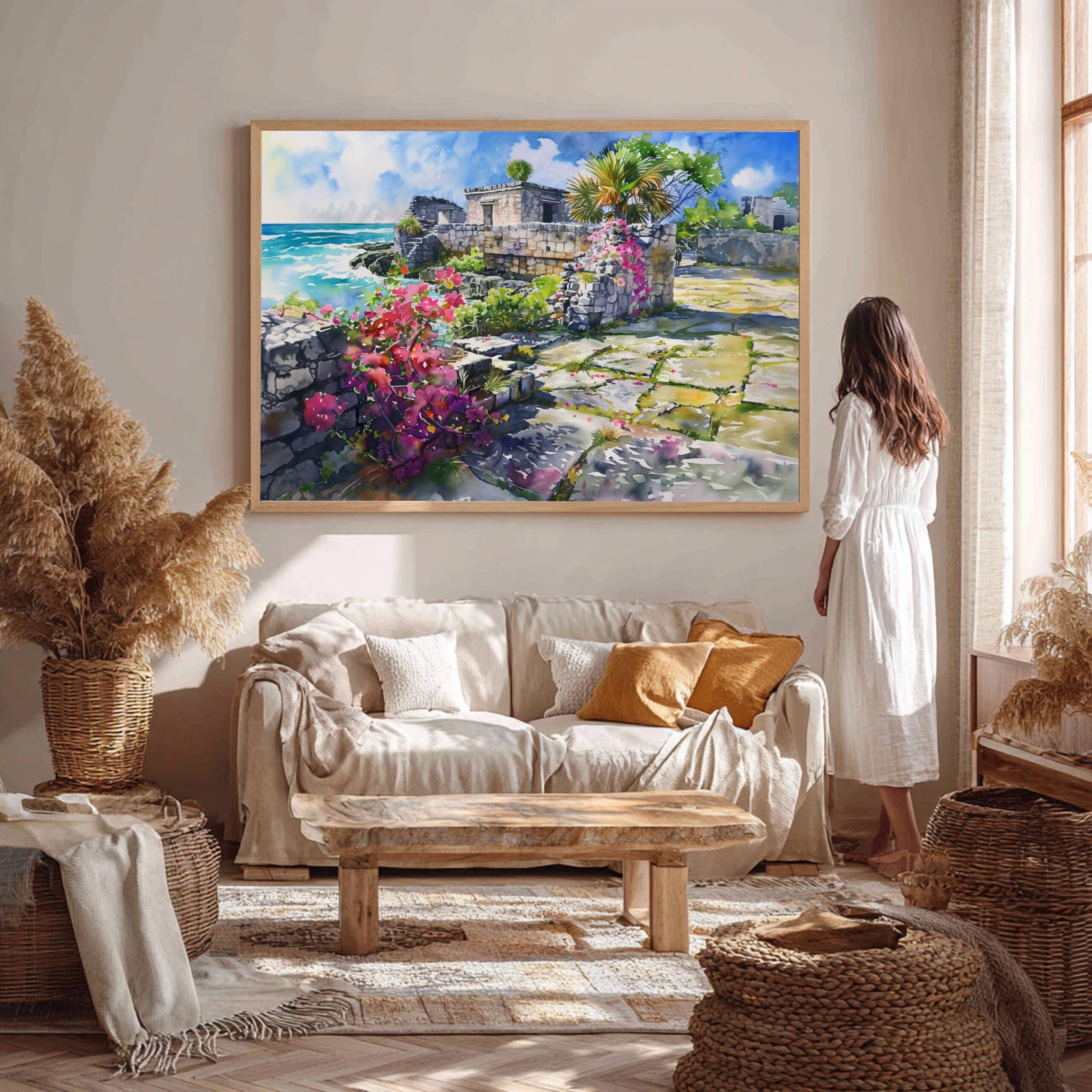 San Gervasio Mayan Ruins Cozumel Mexico Watercolor Print: North America Travel Art Poster - Image 6