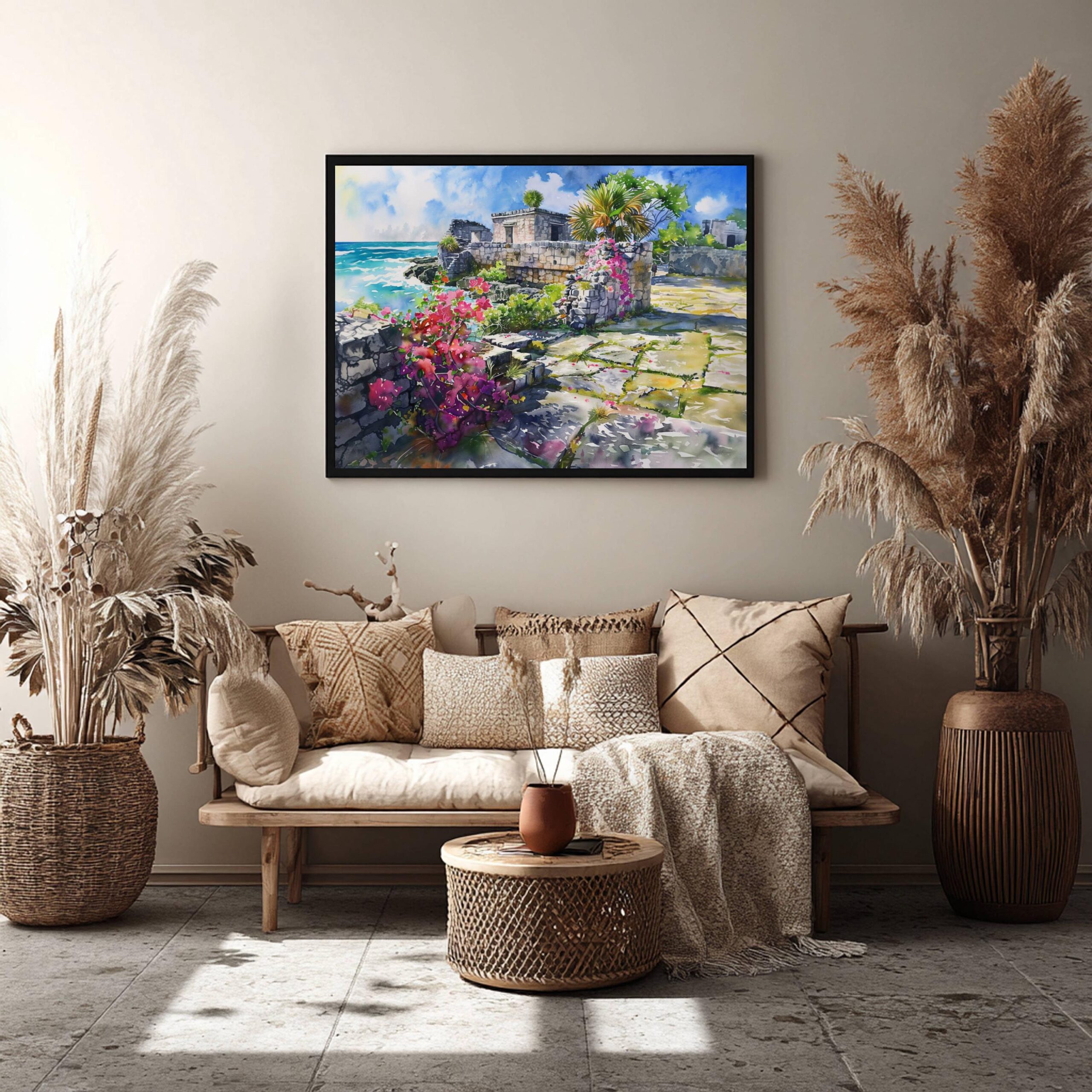 San Gervasio Mayan Ruins Cozumel Mexico Watercolor Print: North America Travel Art Poster - Image 8