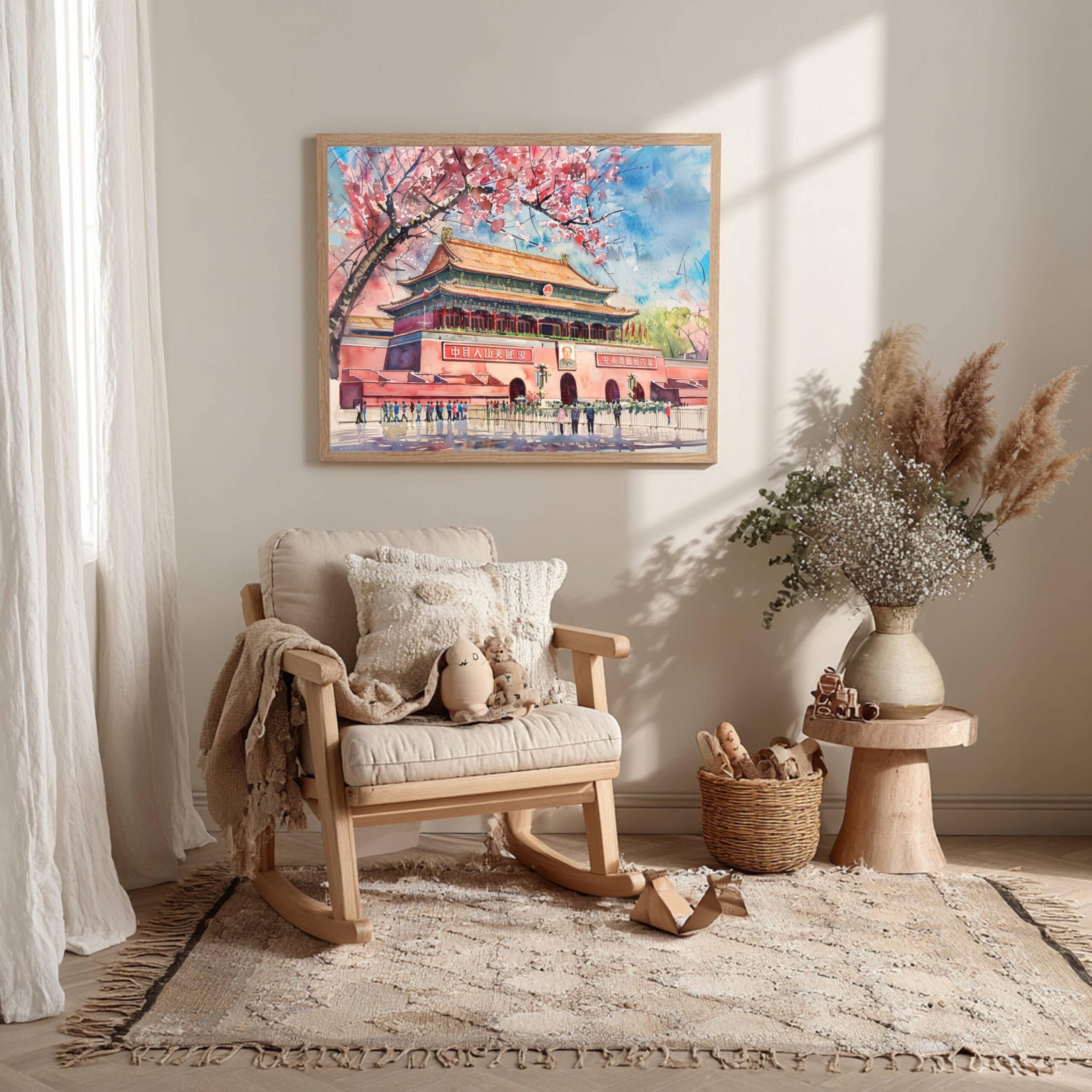 Tiananmen Square Beijing China Watercolor Print: Asia Travel Art Poster - Image 10