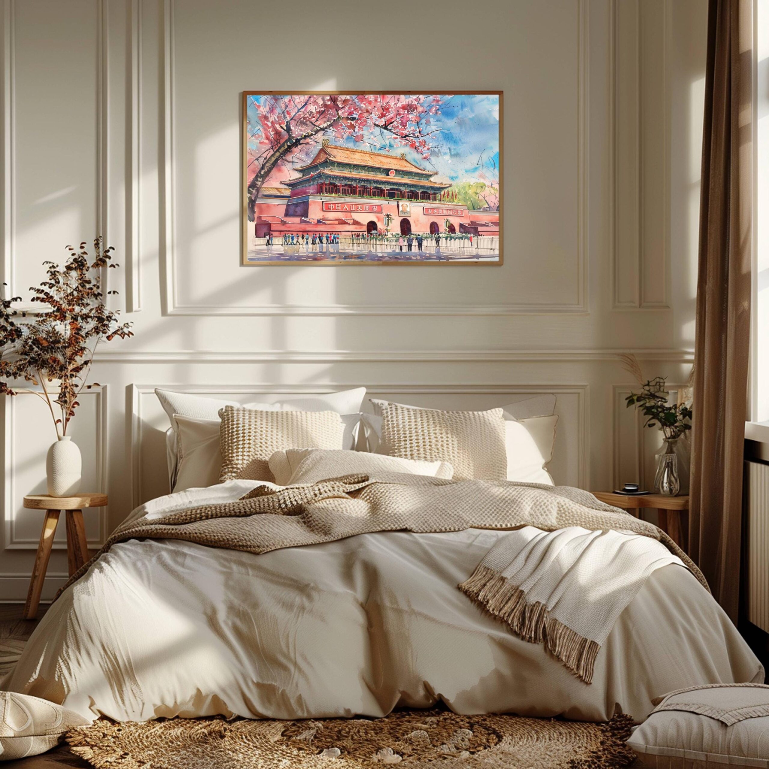 Tiananmen Square Beijing China Watercolor Print: Asia Travel Art Poster - Image 3