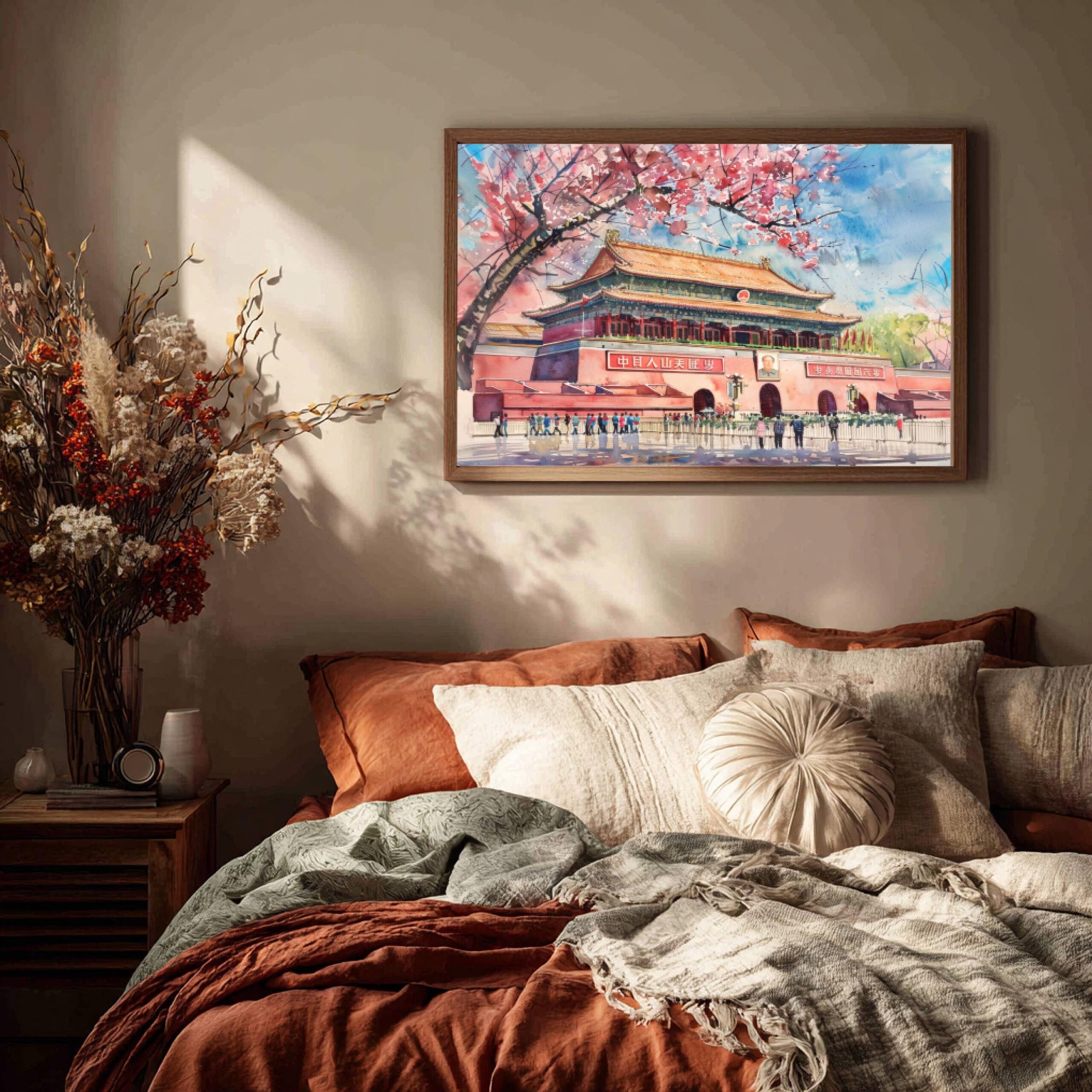Tiananmen Square Beijing China Watercolor Print: Asia Travel Art Poster - Image 4