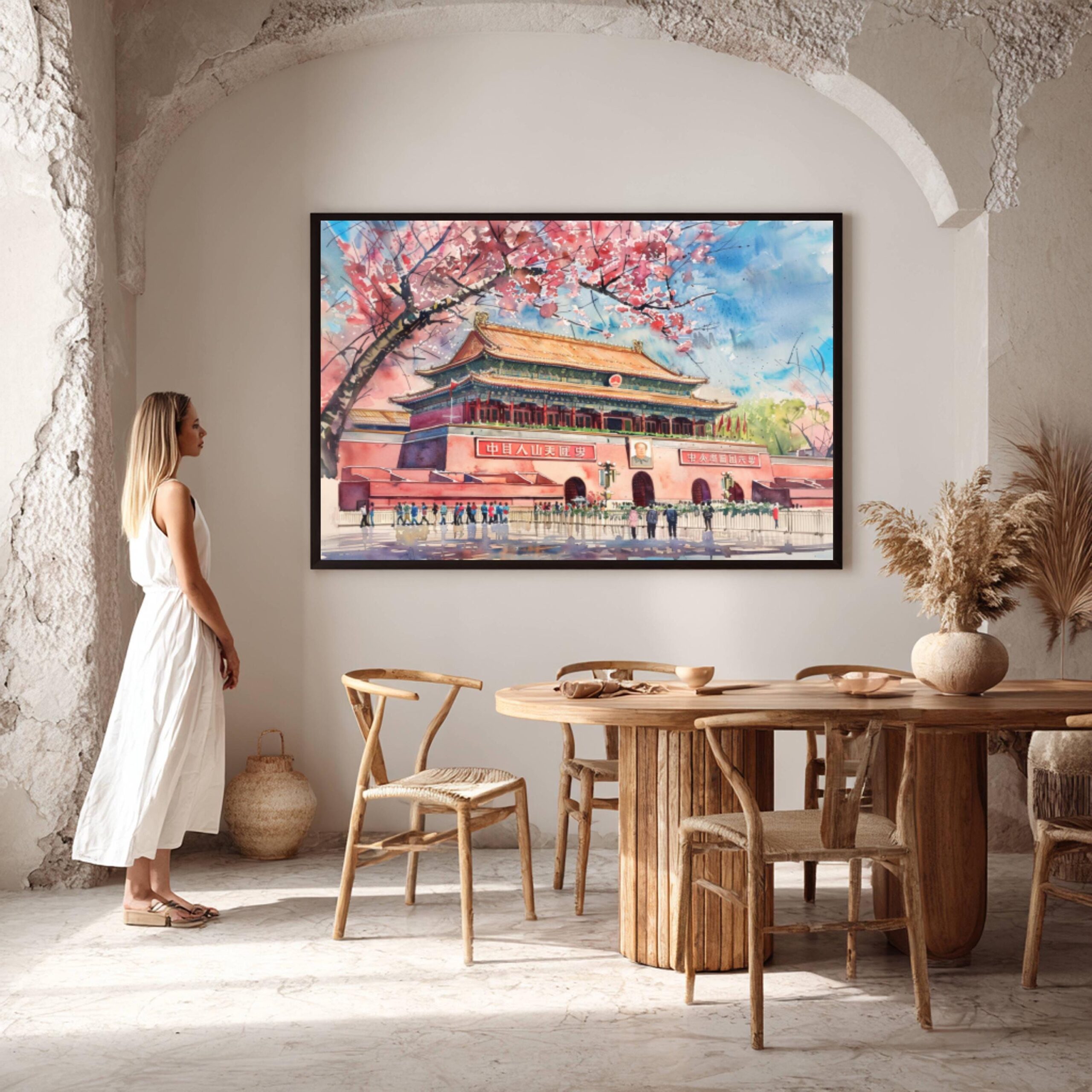 Tiananmen Square Beijing China Watercolor Print: Asia Travel Art Poster - Image 6