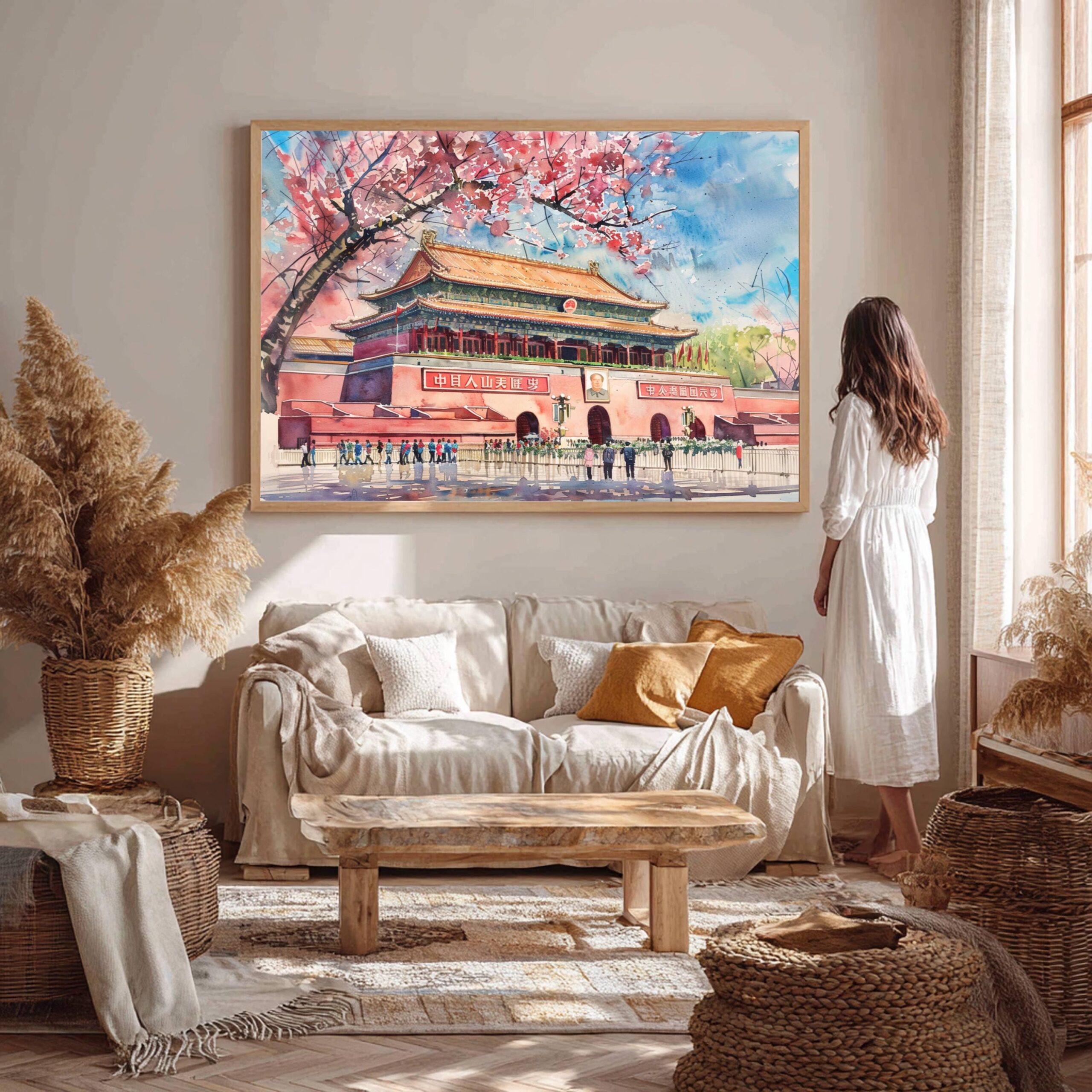Tiananmen Square Beijing China Watercolor Print: Asia Travel Art Poster - Image 5