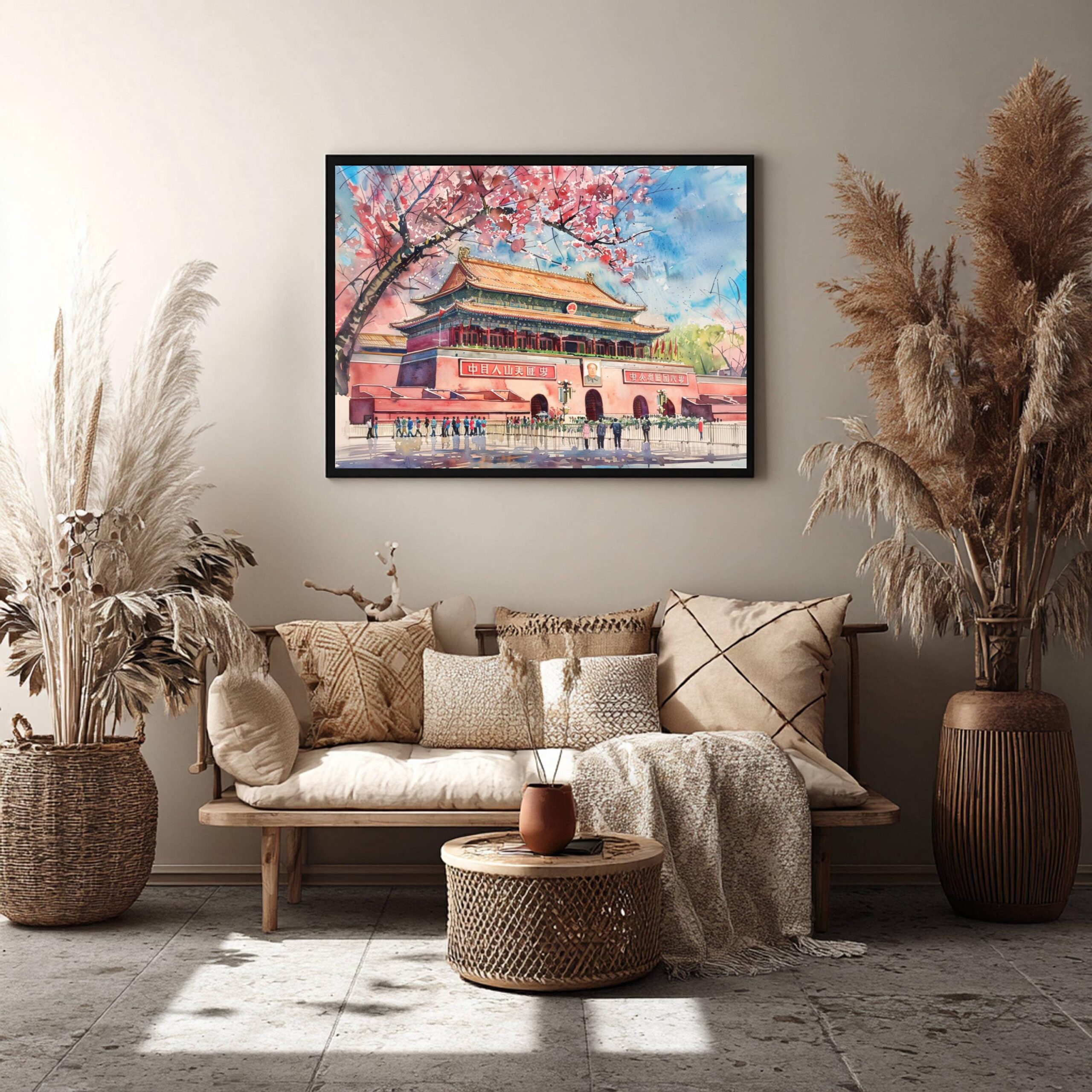 Tiananmen Square Beijing China Watercolor Print: Asia Travel Art Poster - Image 8