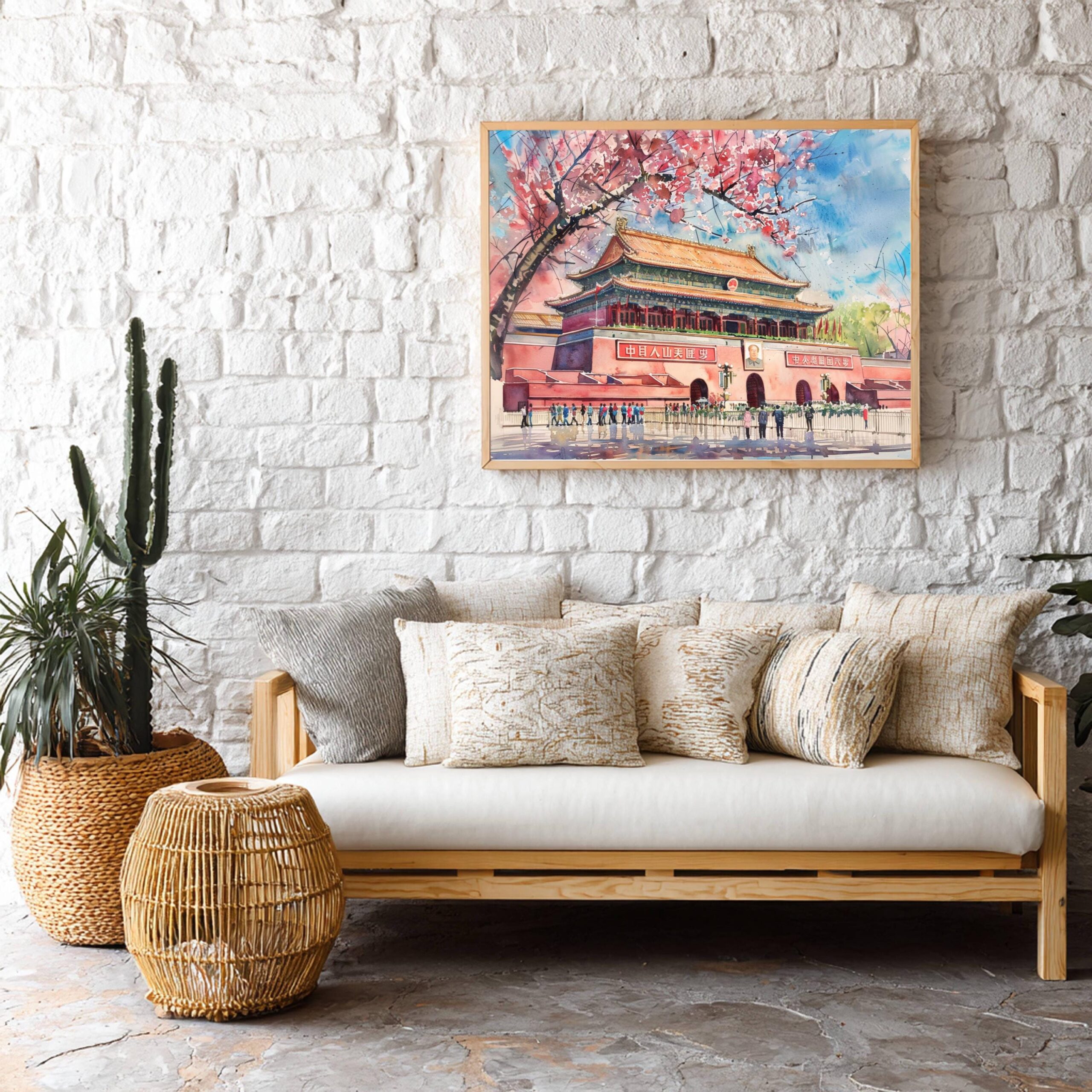 Tiananmen Square Beijing China Watercolor Print: Asia Travel Art Poster - Image 9
