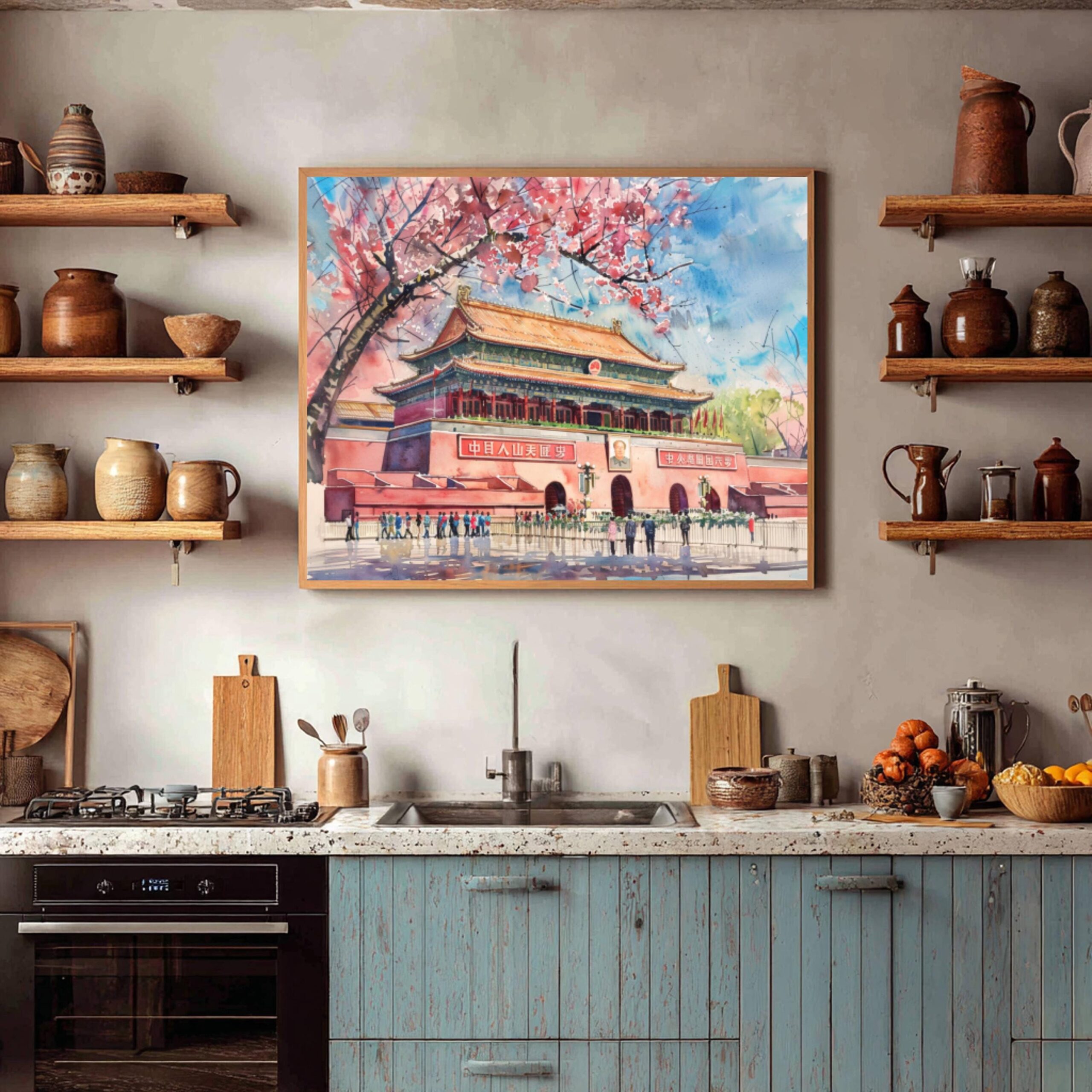 Tiananmen Square Beijing China Watercolor Print: Asia Travel Art Poster - Image 7