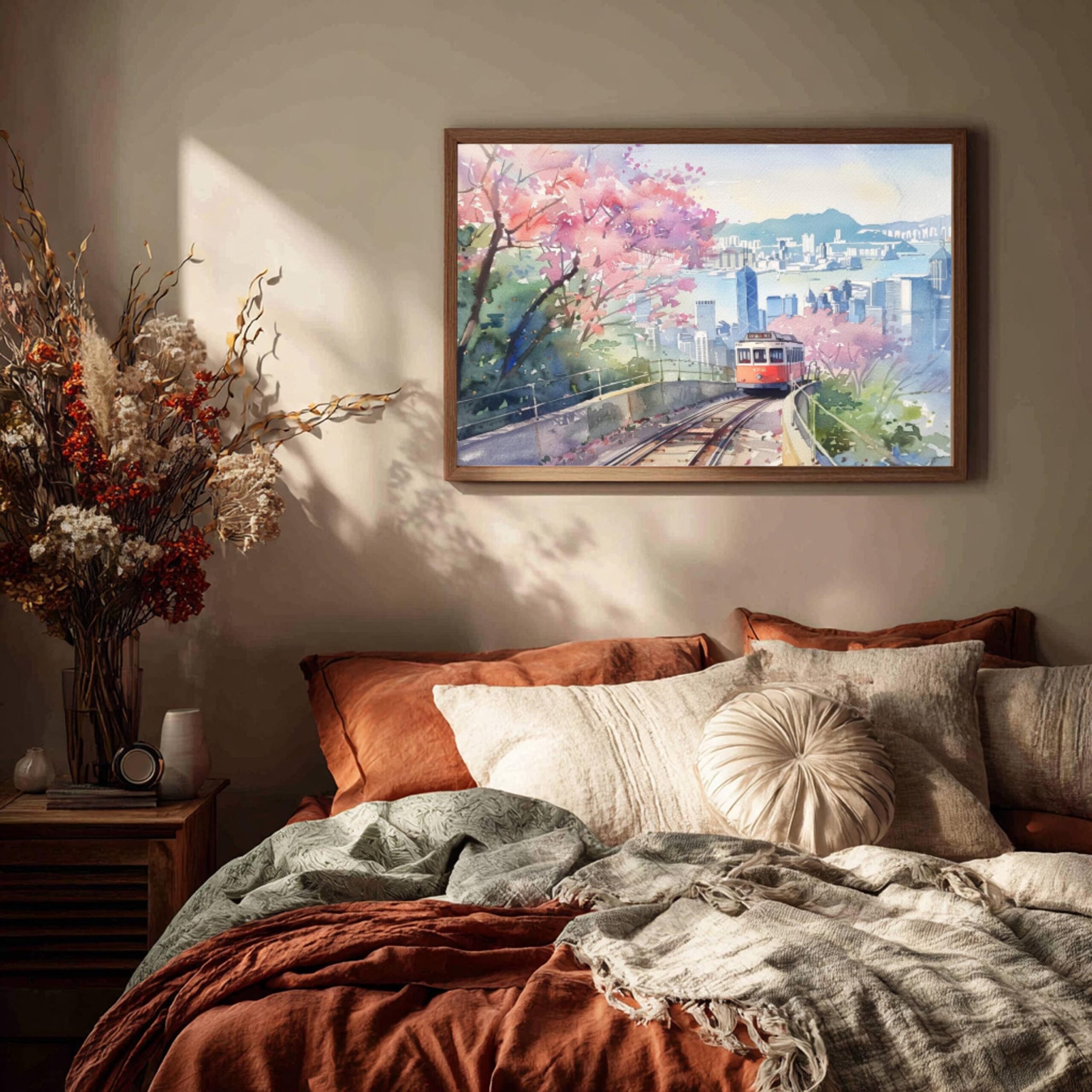 Victoria Peak Hong Kong China Watercolor Print: Asia Travel Art Poster - Image 4