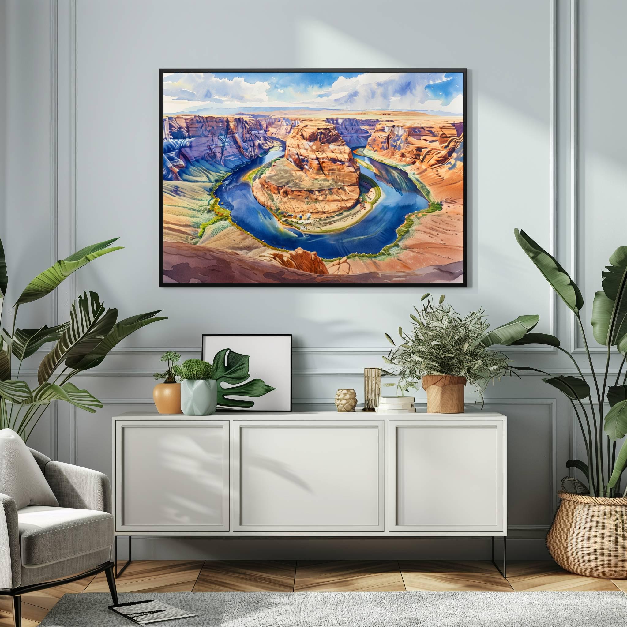 Horseshoe Bend Colorado River Arizona USA Watercolor Print: Travel Art Poster - Image 4