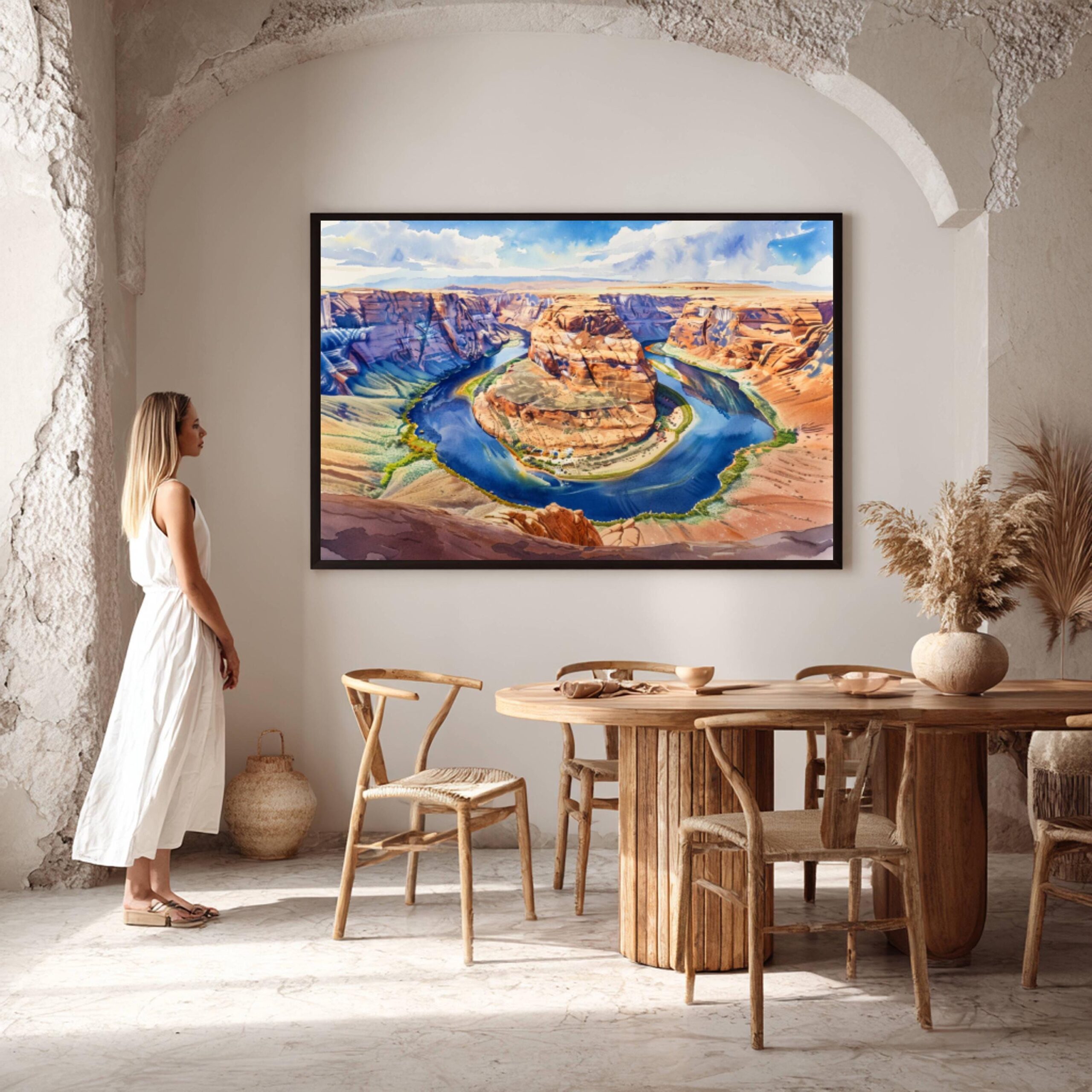 Horseshoe Bend Colorado River Arizona USA Watercolor Print: Travel Art Poster - Image 7