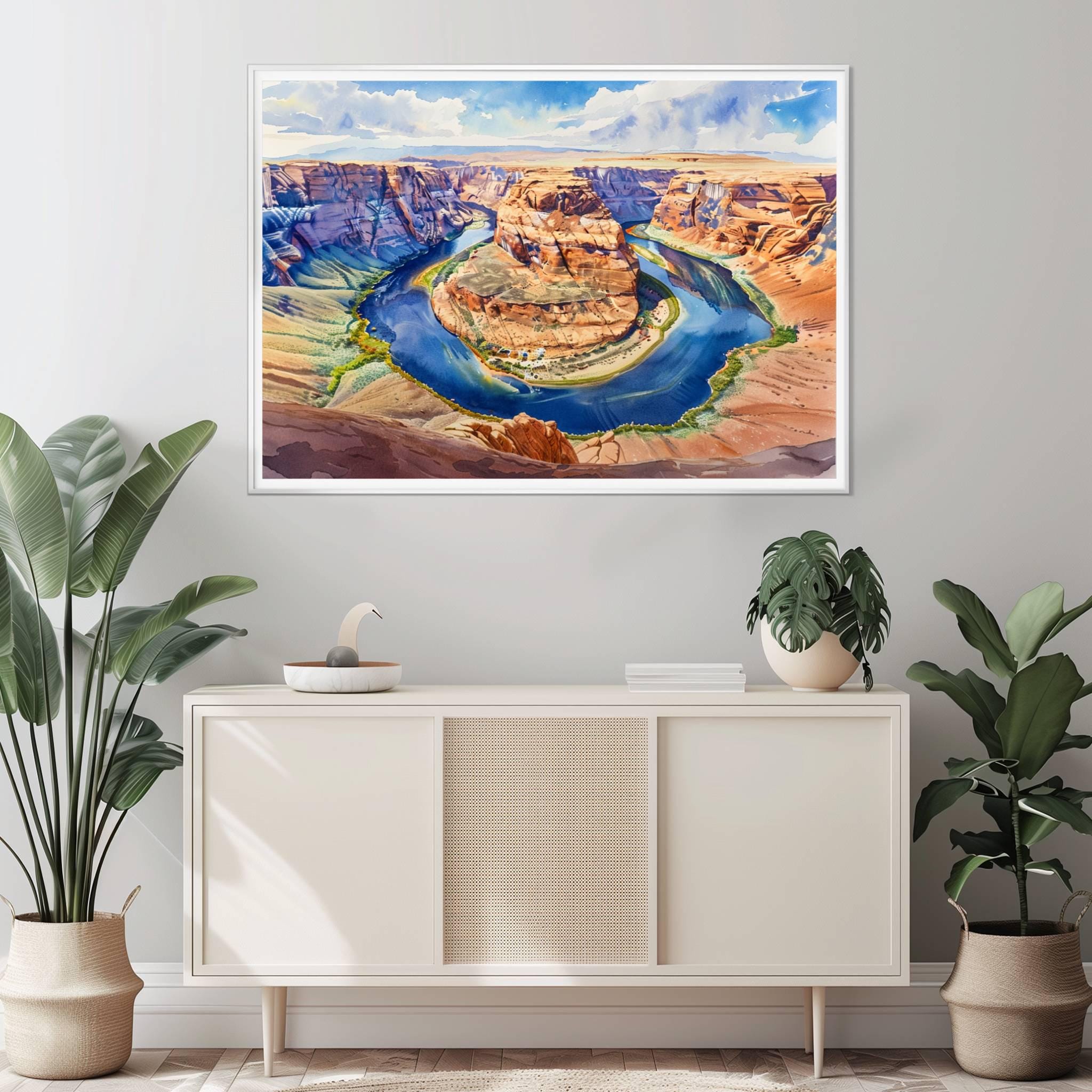 Horseshoe Bend Colorado River Arizona USA Watercolor Print: Travel Art Poster - Image 8