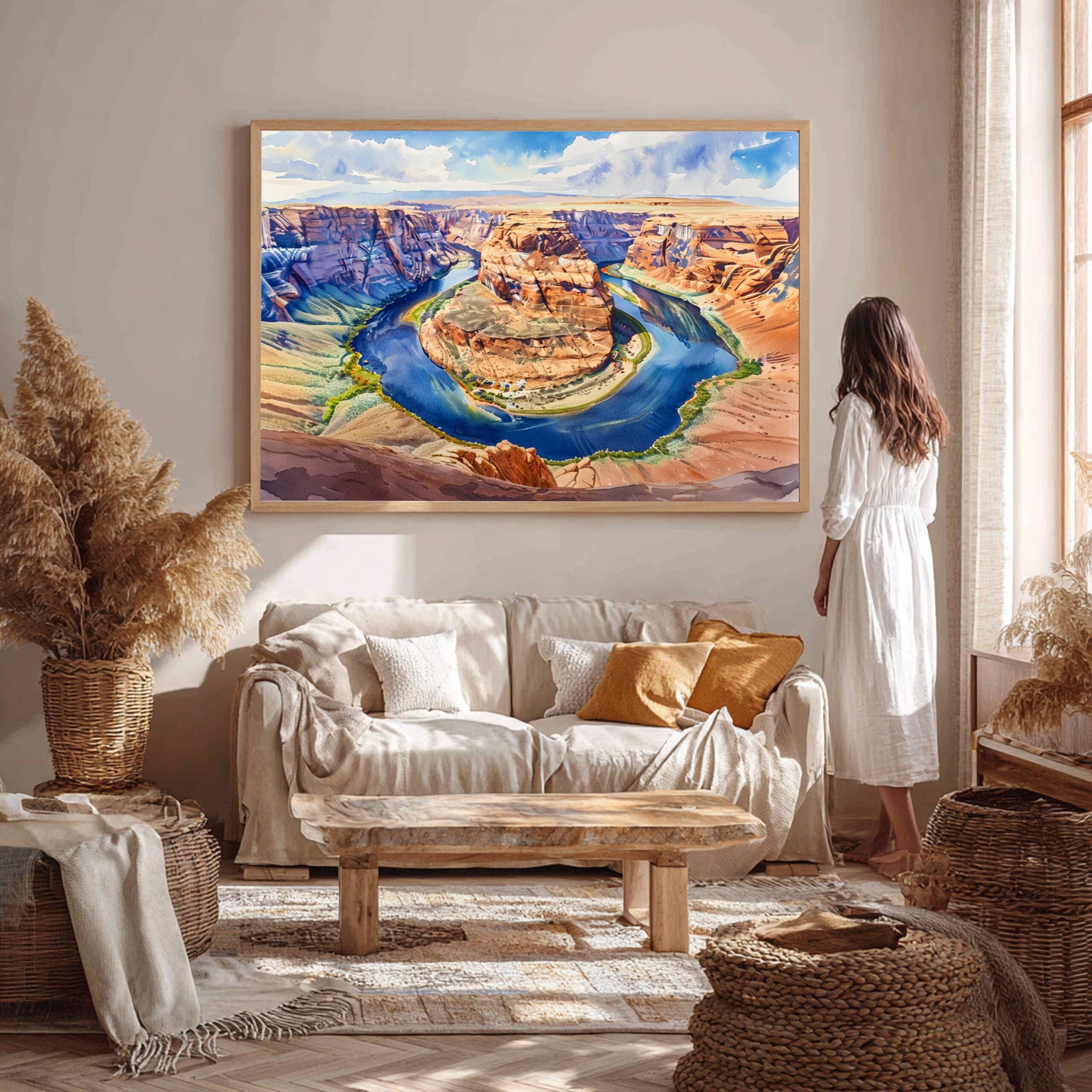 Horseshoe Bend Colorado River Arizona USA Watercolor Print: Travel Art Poster - Image 10