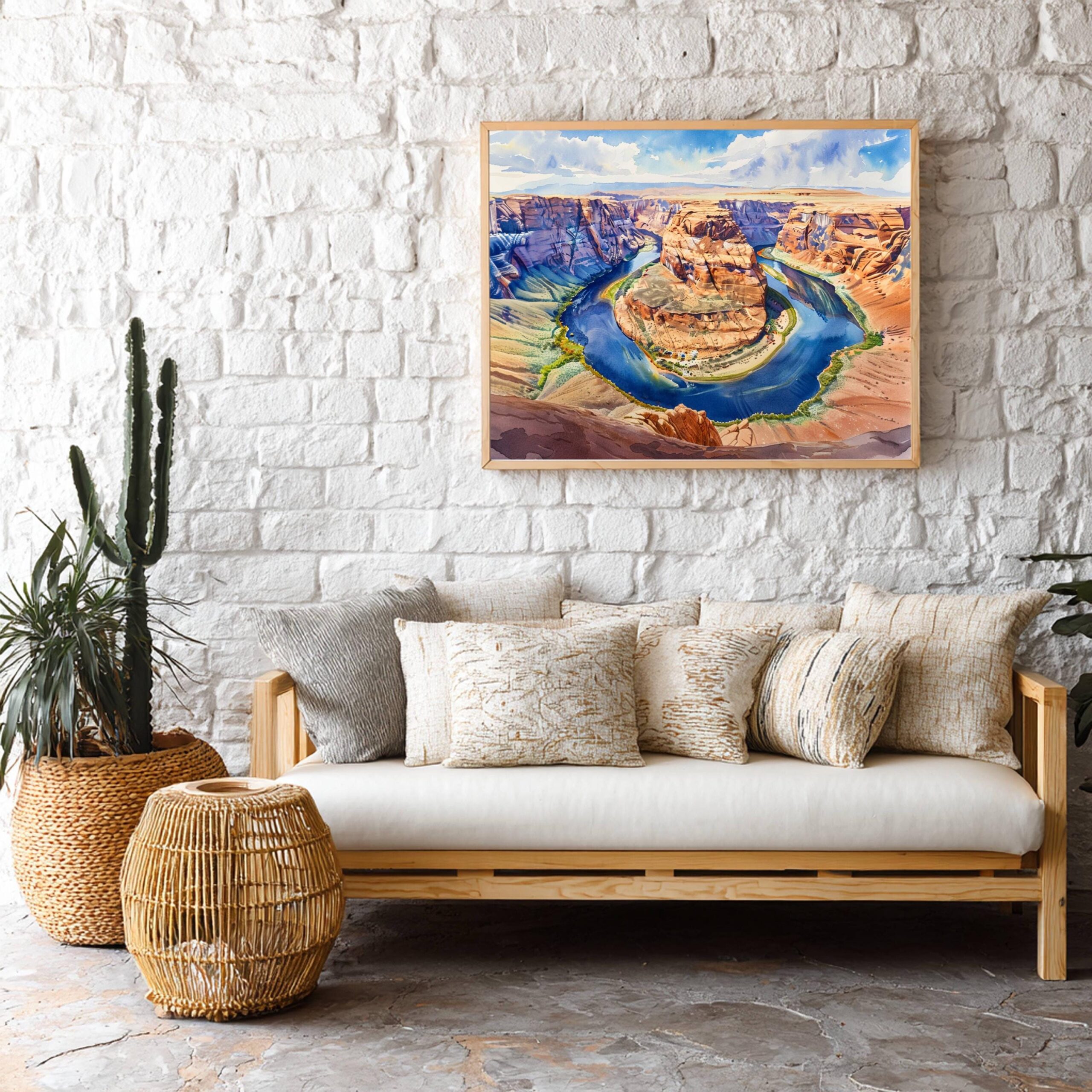 Horseshoe Bend Colorado River Arizona USA Watercolor Print: Travel Art Poster - Image 9