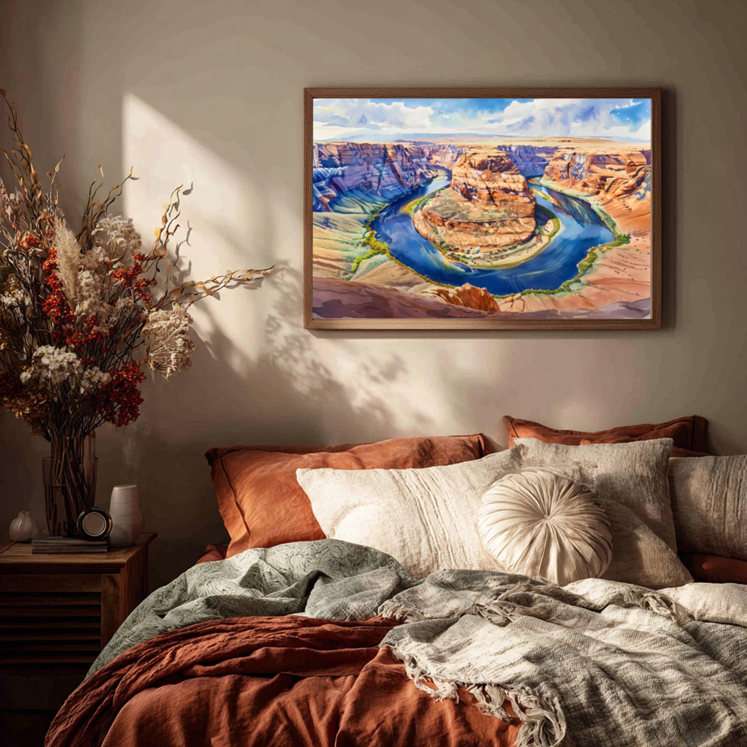Horseshoe Bend Colorado River Arizona USA Watercolor Print: Travel Art Poster - Image 3