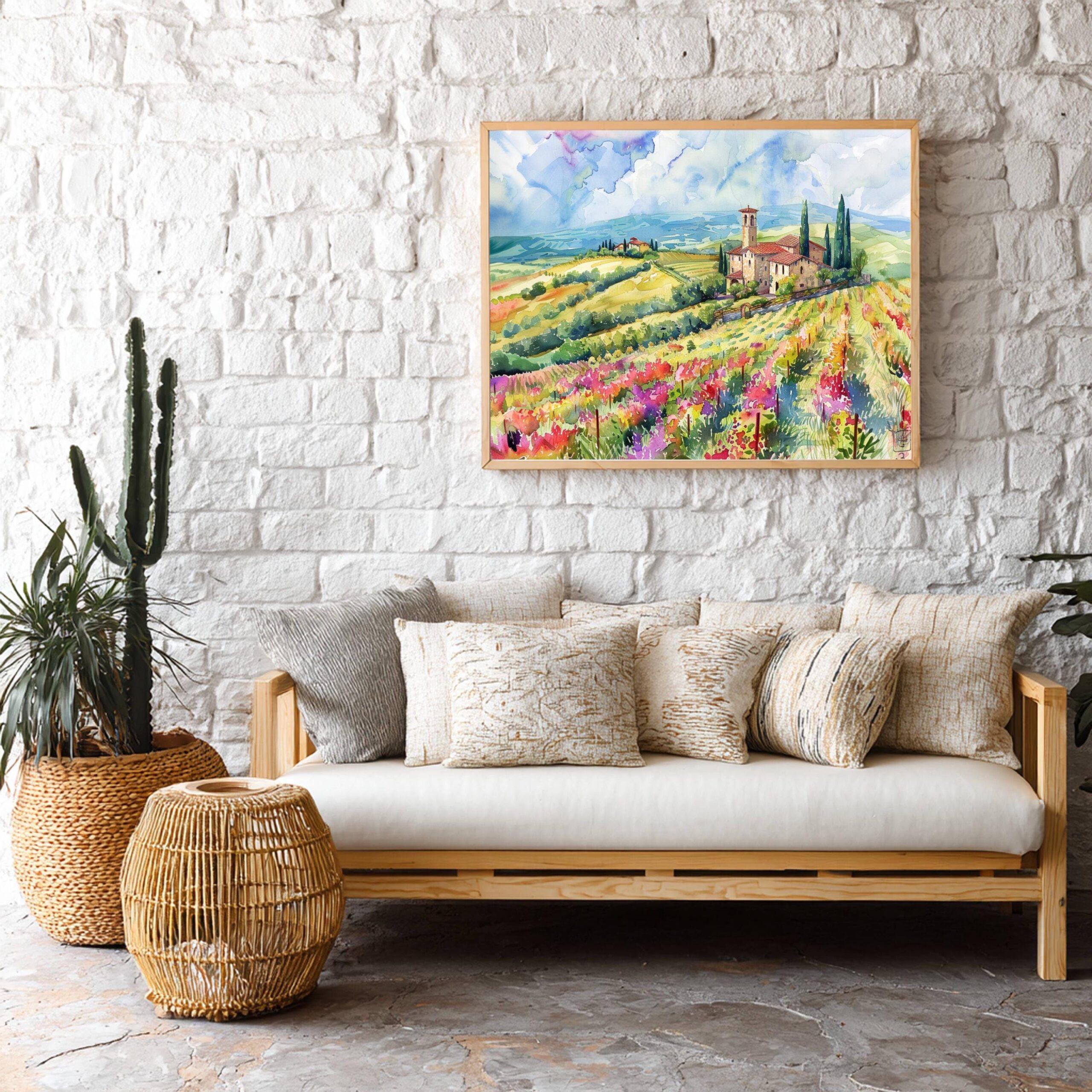 Tuscany Italy Watercolor Print: Europe Travel Art Poster - Image 9