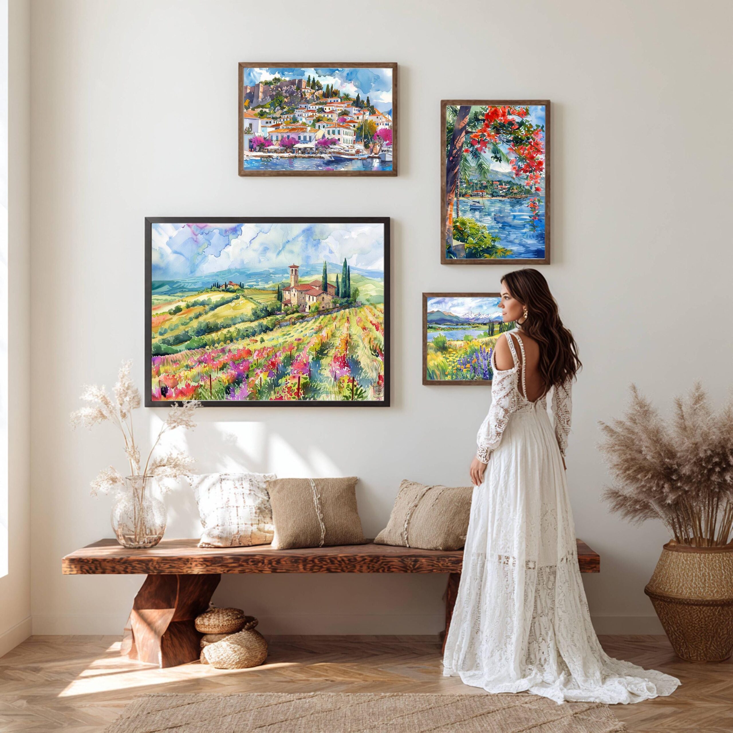Tuscany Italy Watercolor Print: Europe Travel Art Poster - Image 2