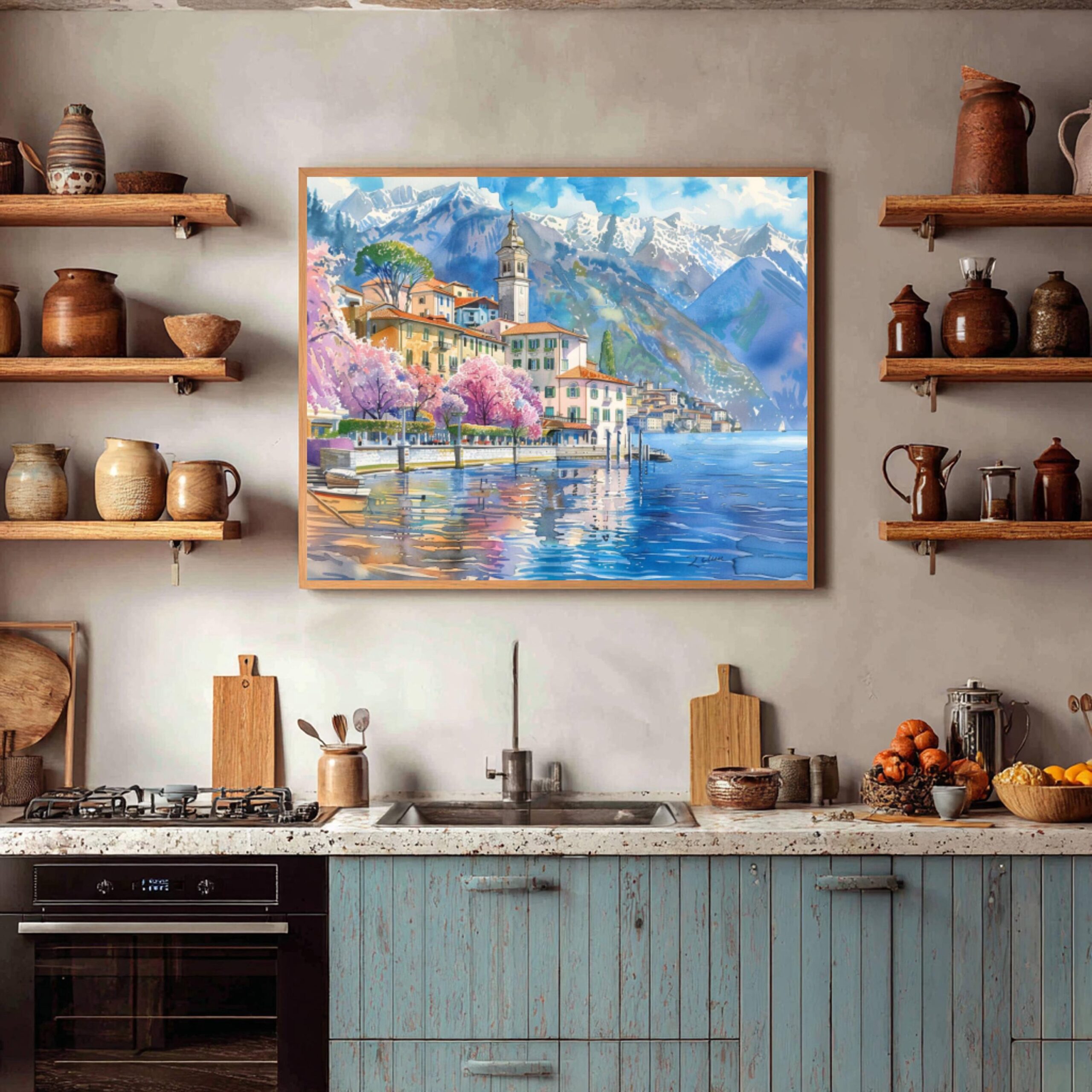 Bellagio Lake Como Italy Watercolor Print: Europe Travel Art Poster - Image 6