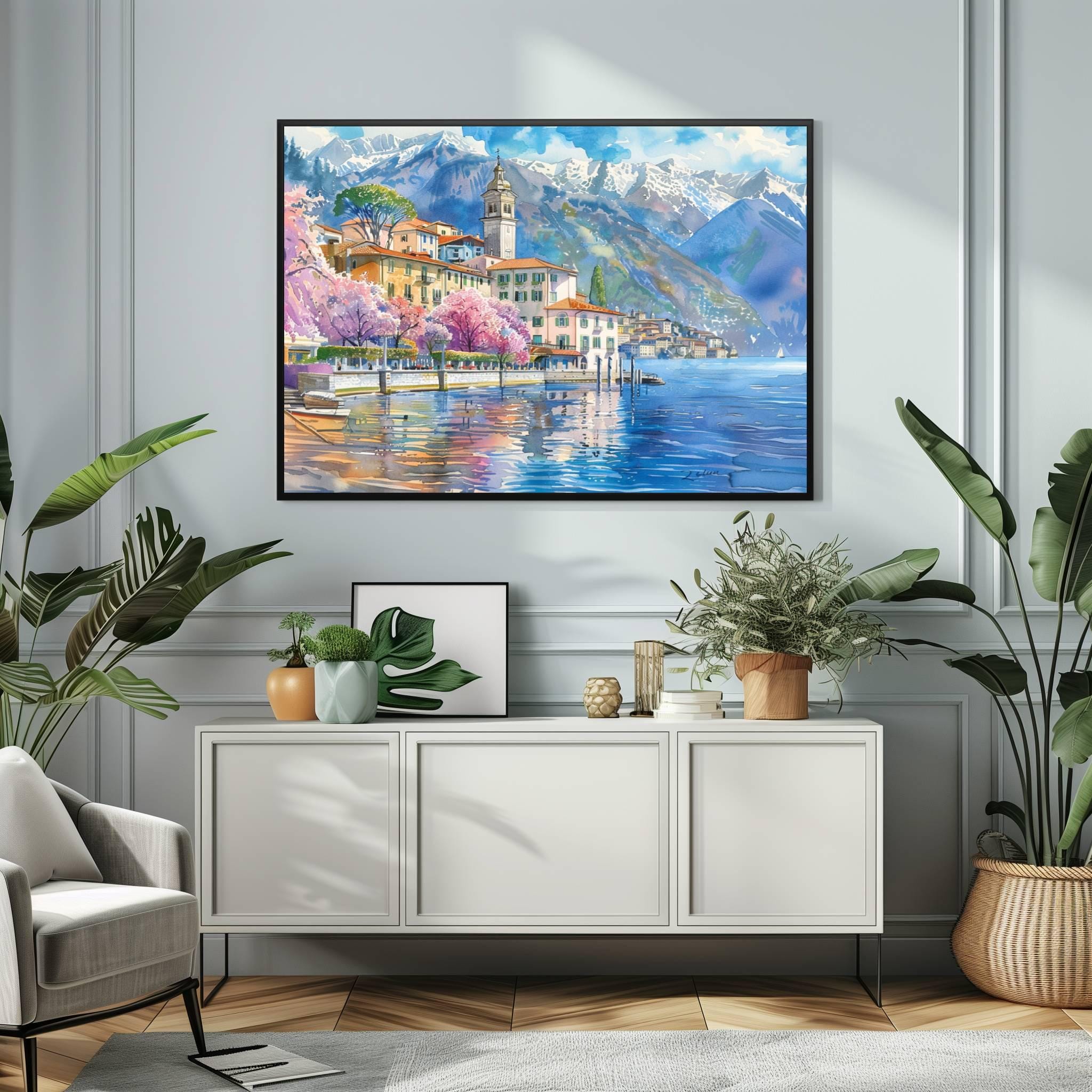 Bellagio Lake Como Italy Watercolor Print: Europe Travel Art Poster - Image 10