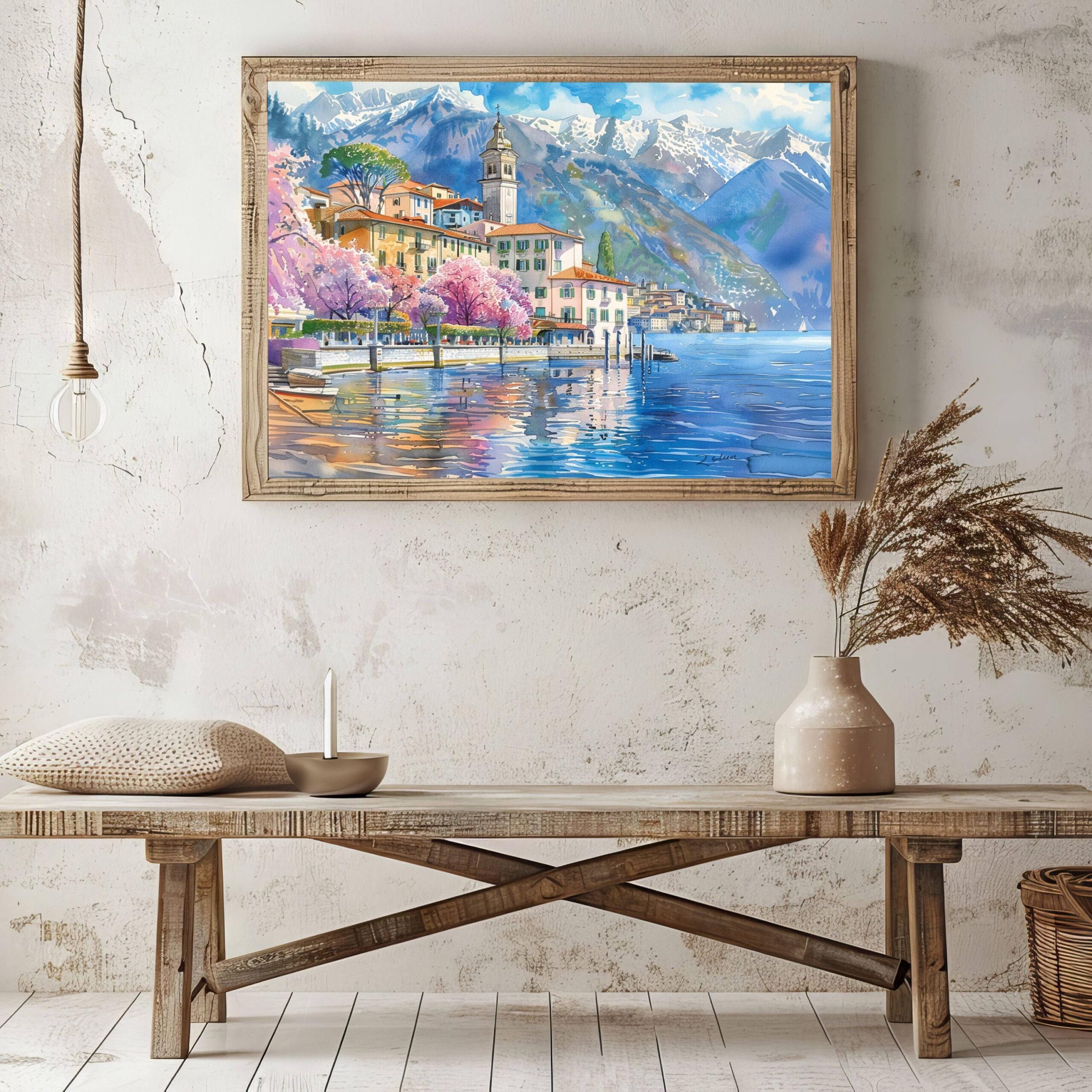 Bellagio Lake Como Italy Watercolor Print: Europe Travel Art Poster - Image 9