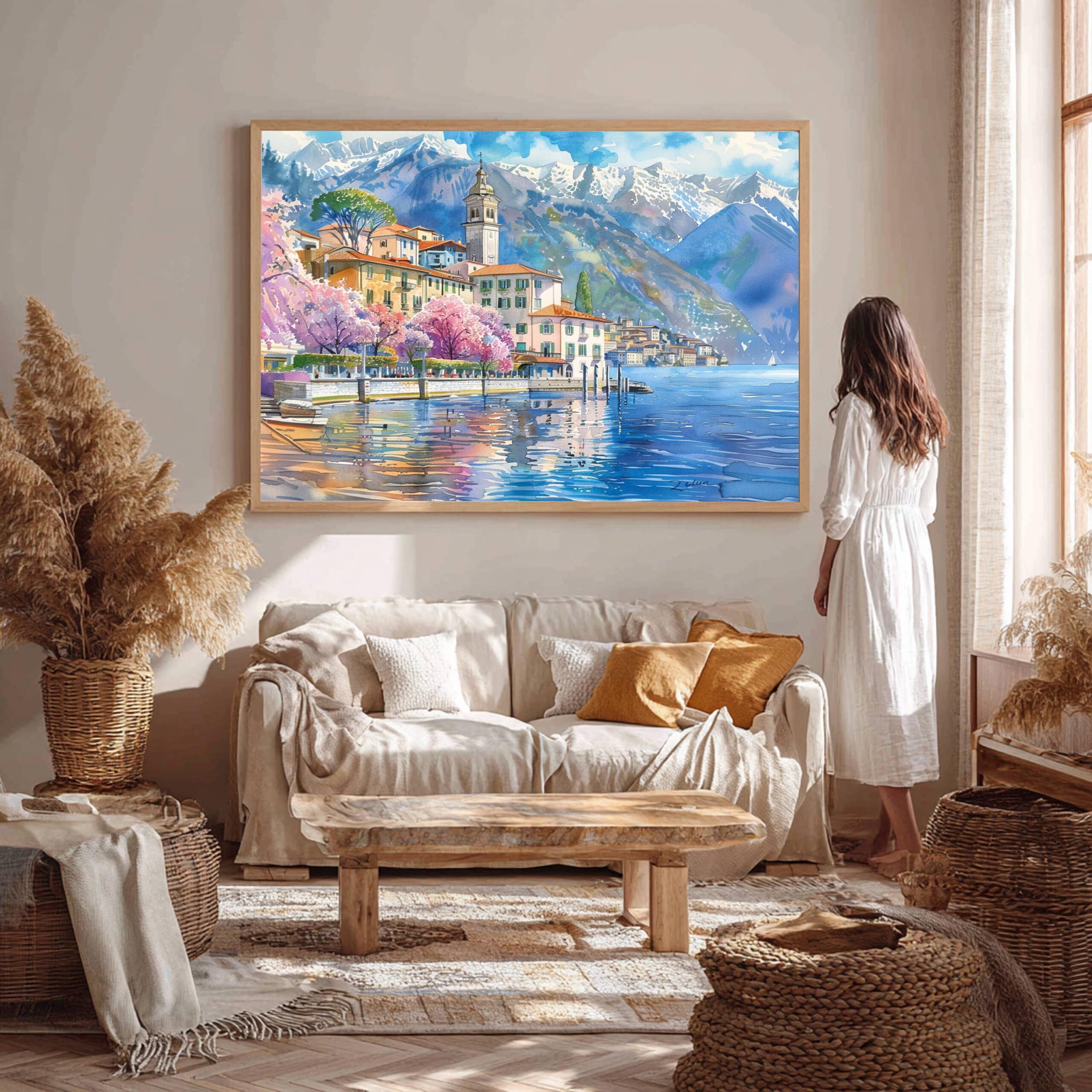 Bellagio Lake Como Italy Watercolor Print: Europe Travel Art Poster - Image 5