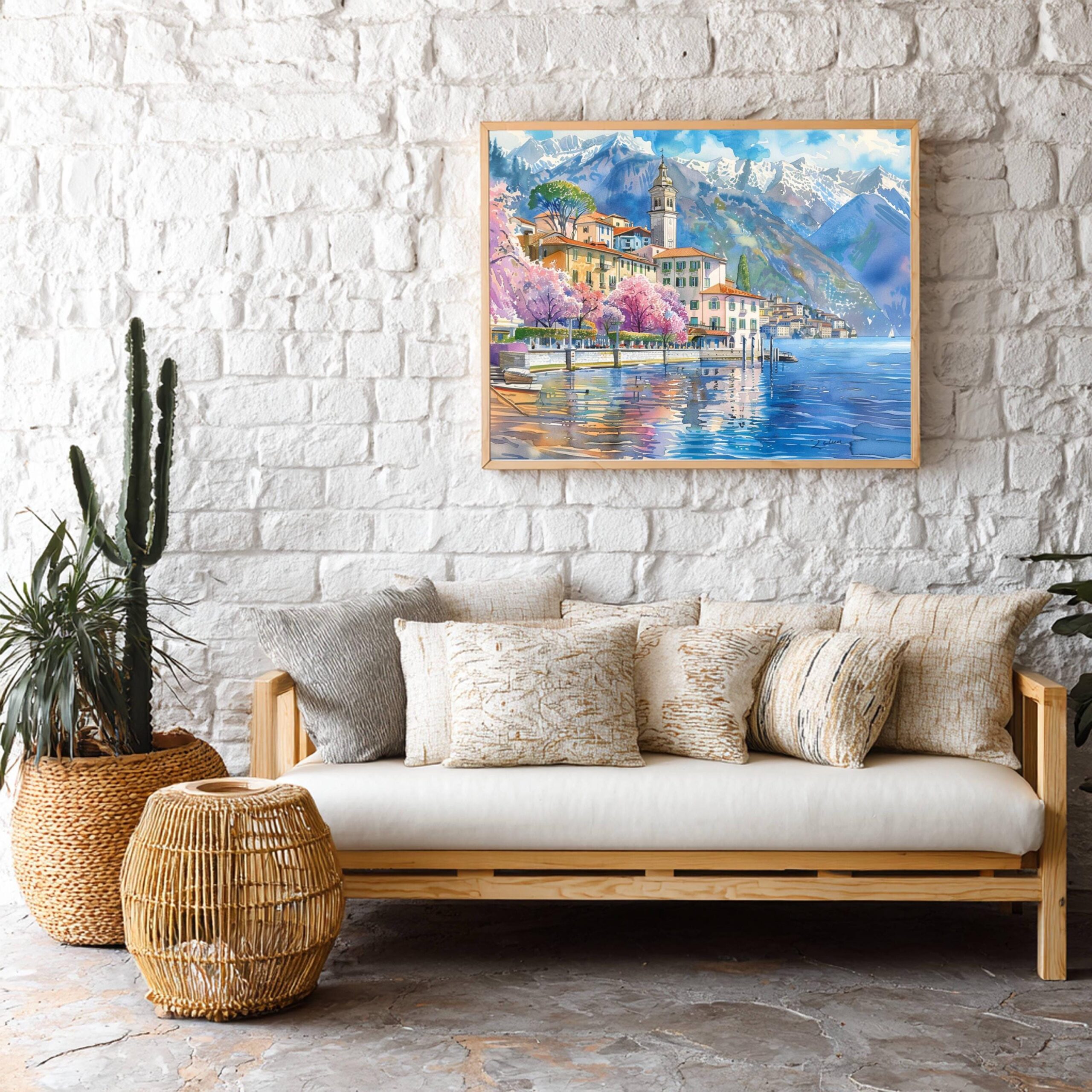 Bellagio Lake Como Italy Watercolor Print: Europe Travel Art Poster - Image 8
