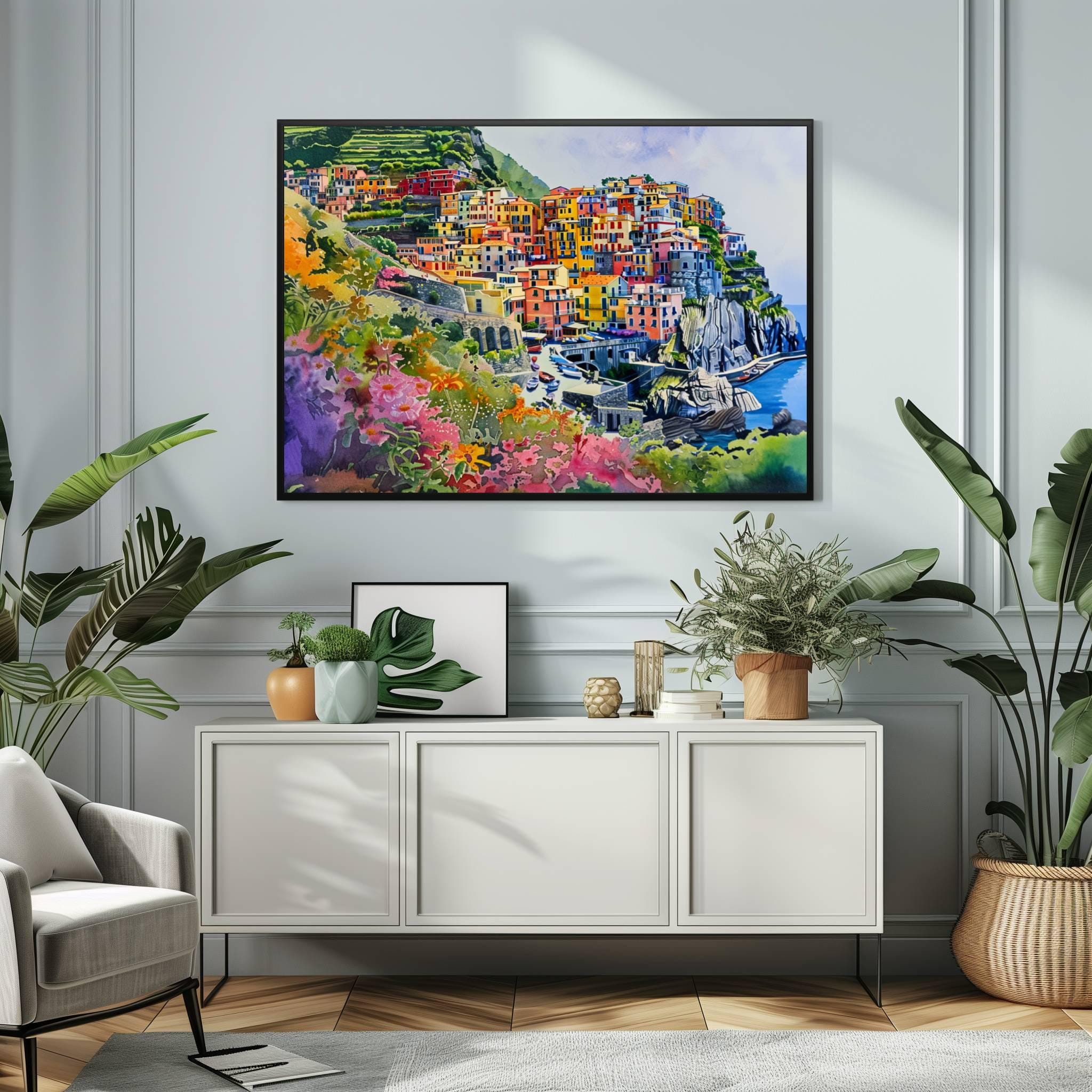 Corniglia Cinque Terre Italy Watercolor Print: Europe Travel Art Poster - Image 7