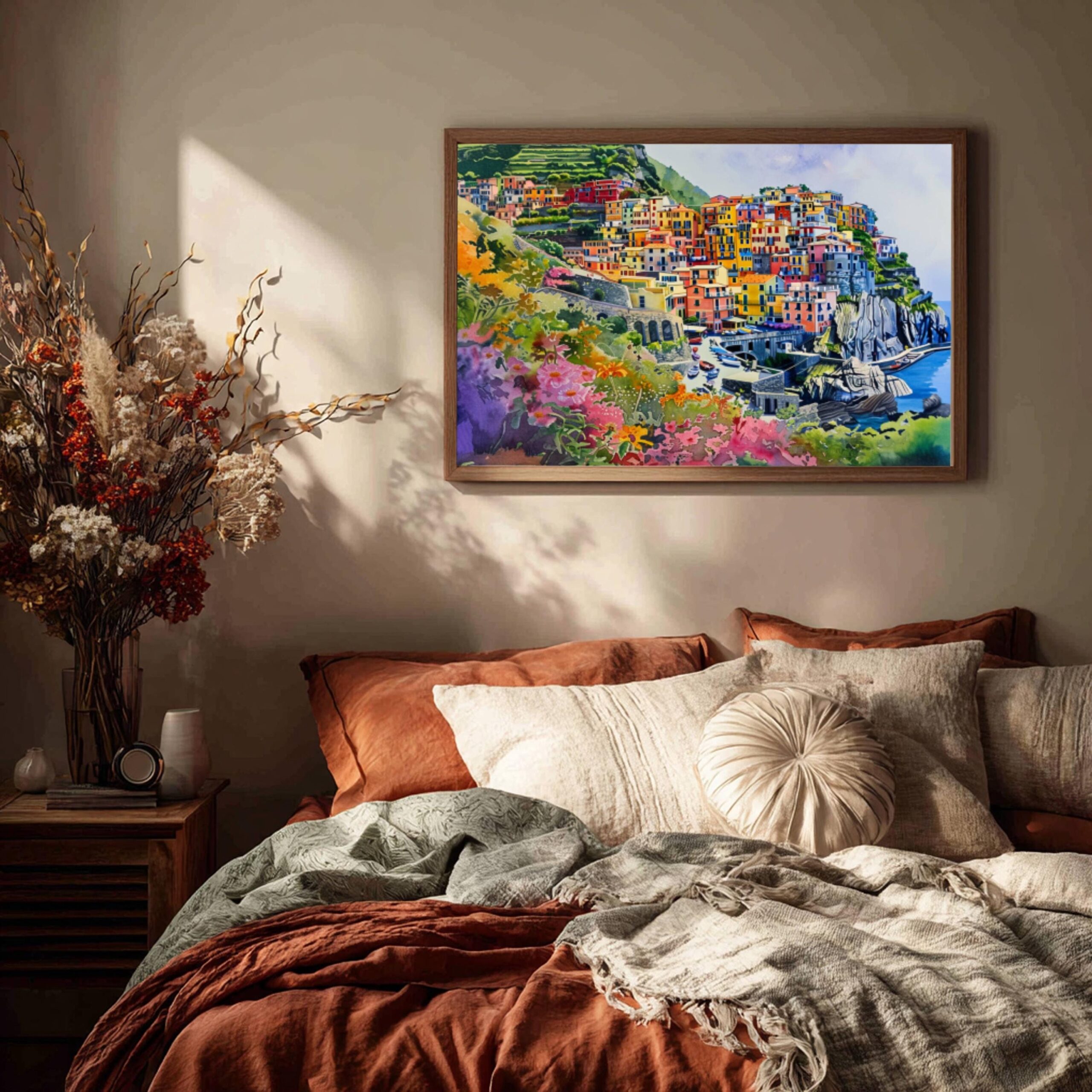 Corniglia Cinque Terre Italy Watercolor Print: Europe Travel Art Poster - Image 3