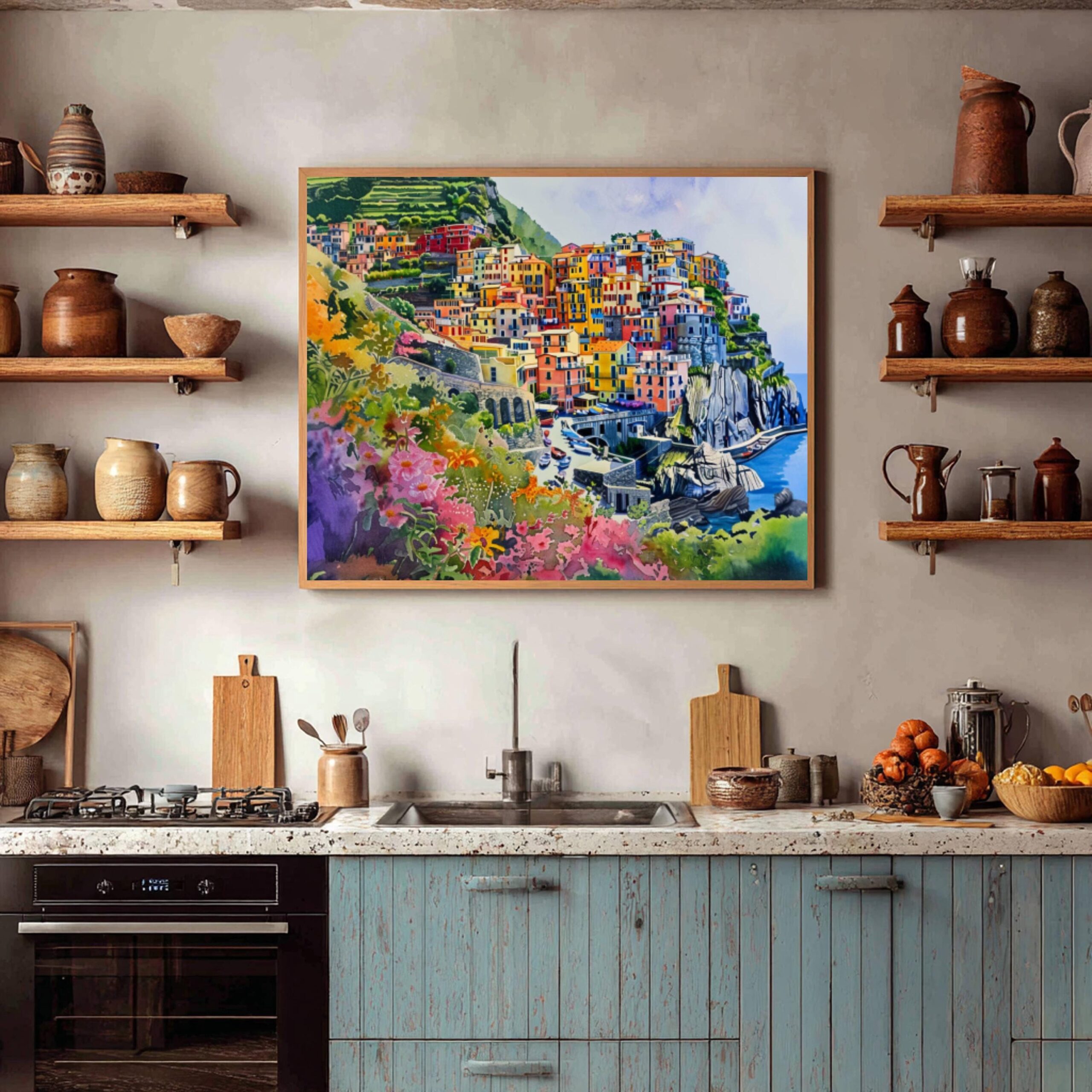 Corniglia Cinque Terre Italy Watercolor Print: Europe Travel Art Poster - Image 9