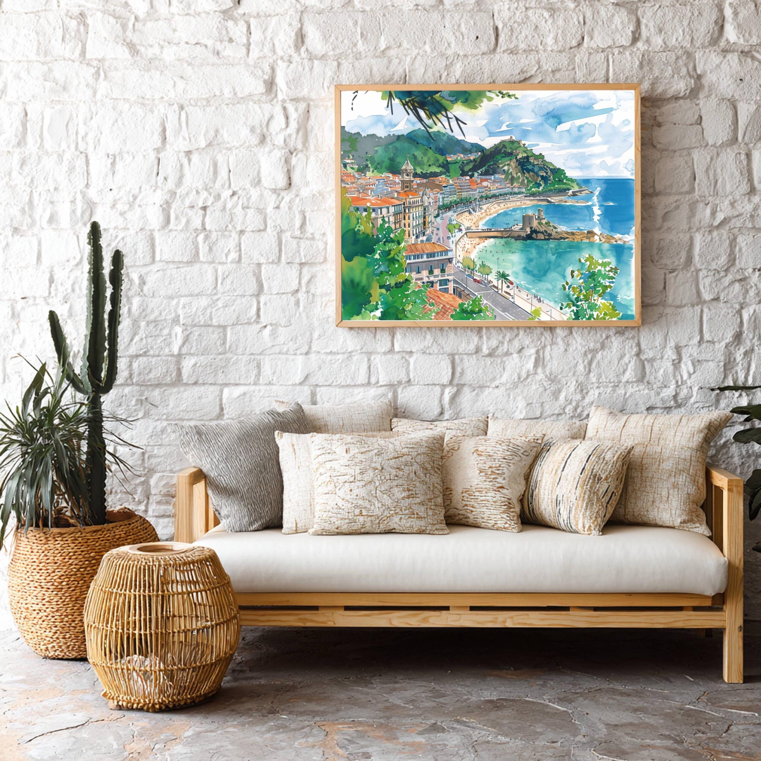 Donastia - San Sebastian Spain Watercolor Print: Europe Travel Art Poster - Image 8