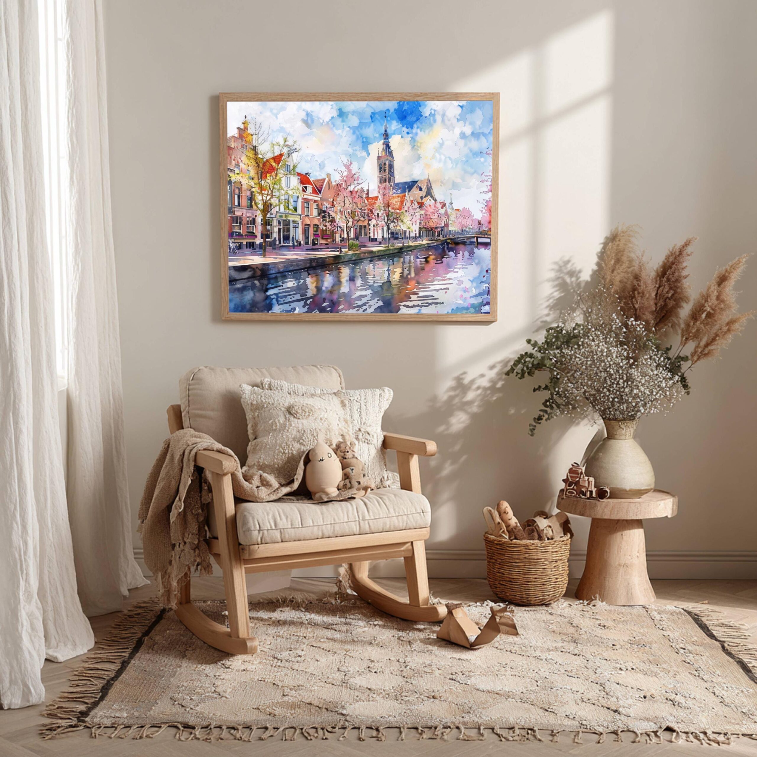 Delft The Netherlands (Holland) Europe Watercolor Print: Travel Art Poster - Image 9